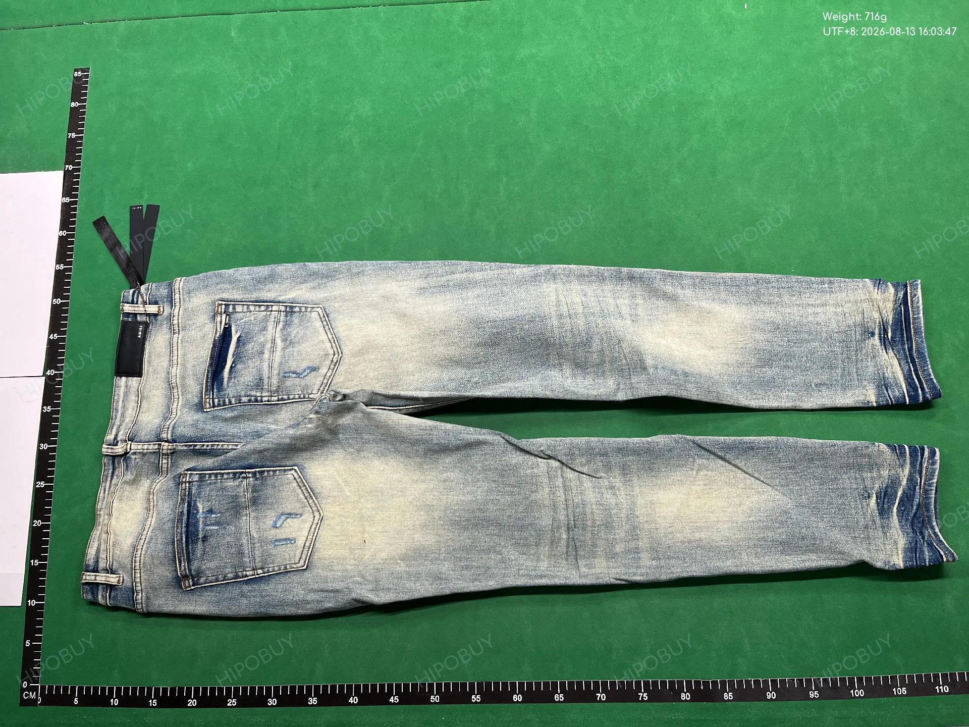 Foto QC 7 de AMIRI Jeans Varsity Letter Patch Distressed Slim Blue