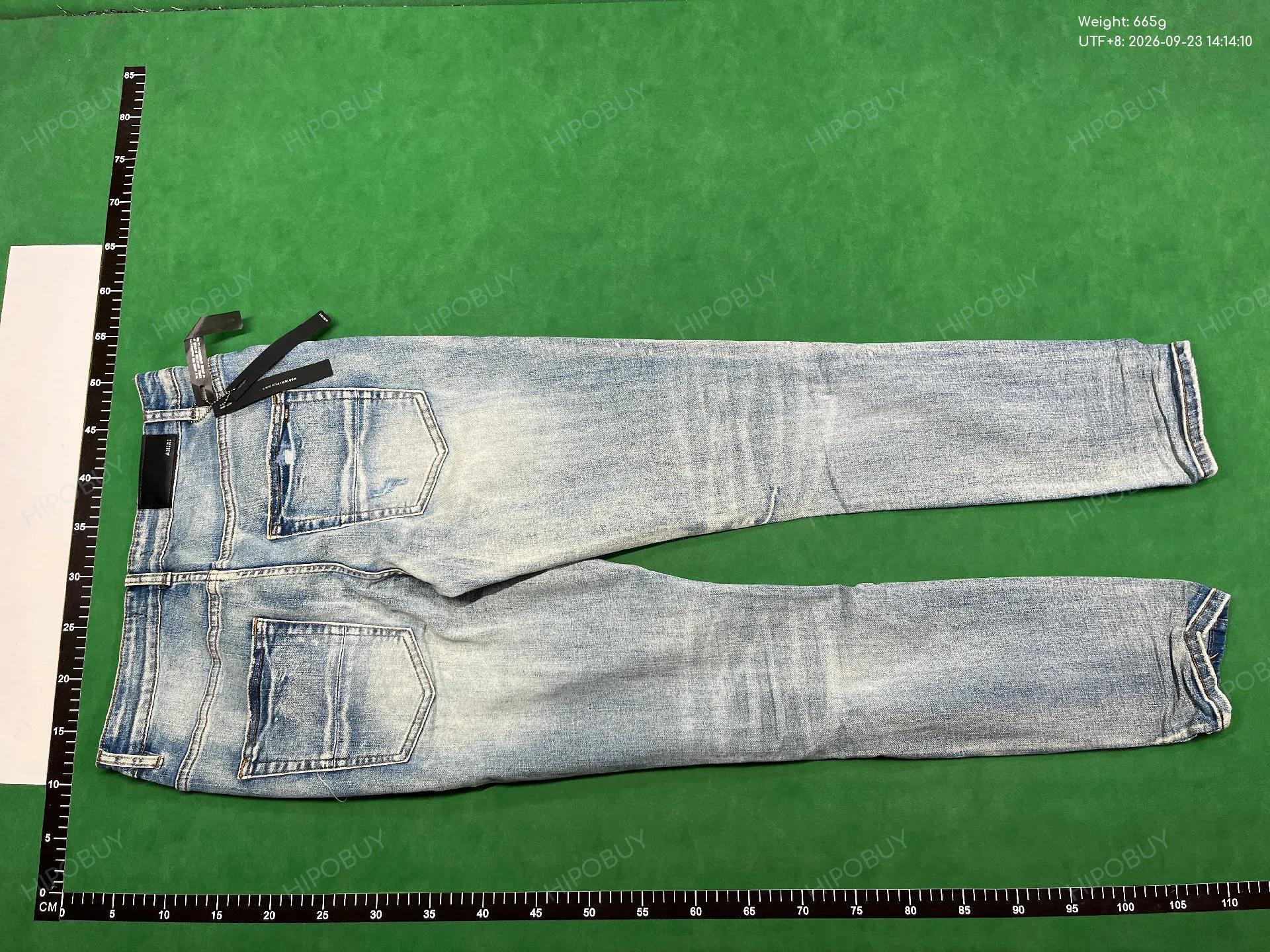 Foto QC 3 de AMIRI Jeans Varsity Letter Patch Distressed Slim Blue