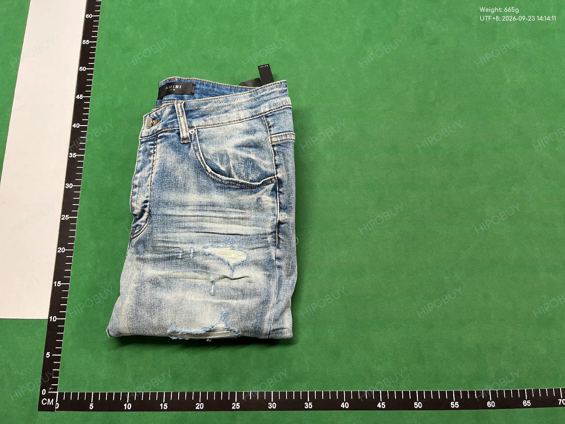 Foto QC 4 de AMIRI Jeans Varsity Letter Patch Distressed Slim Blue