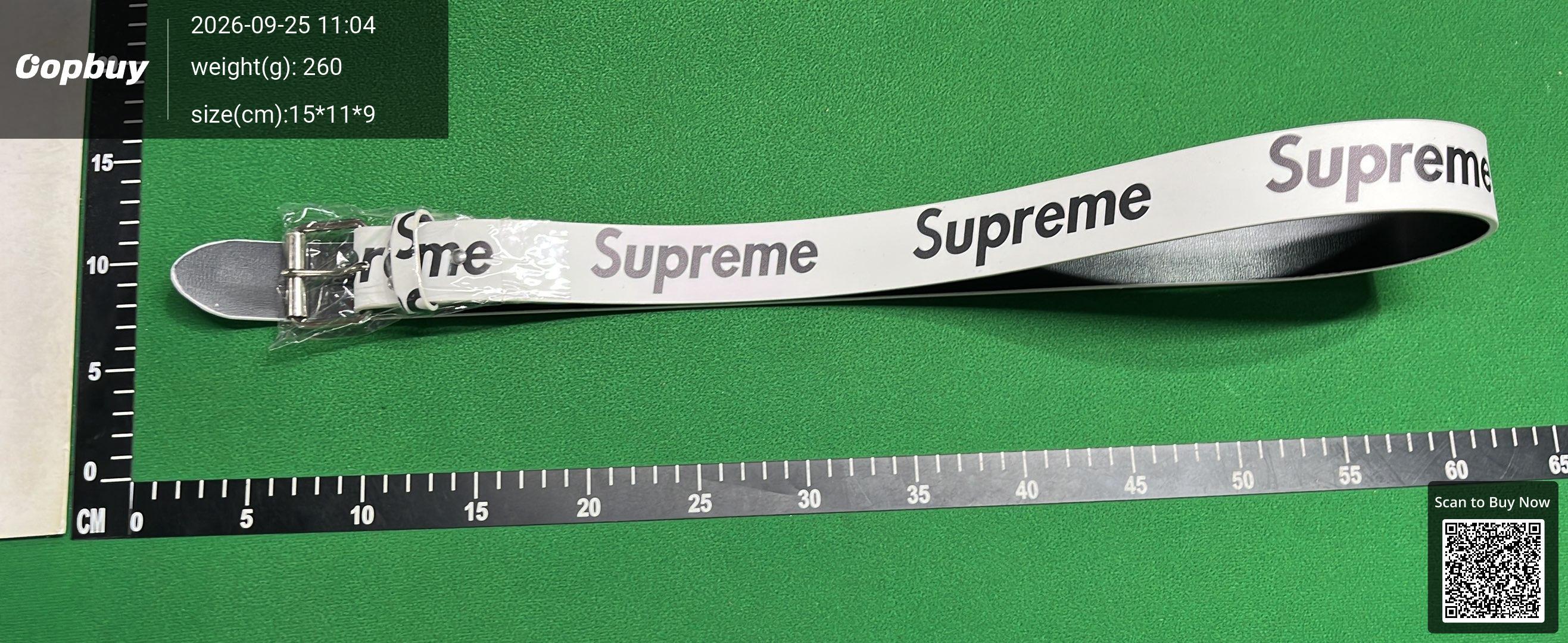 Foto QC 1 de Supreme Pin Buckle Belt White Logo Print