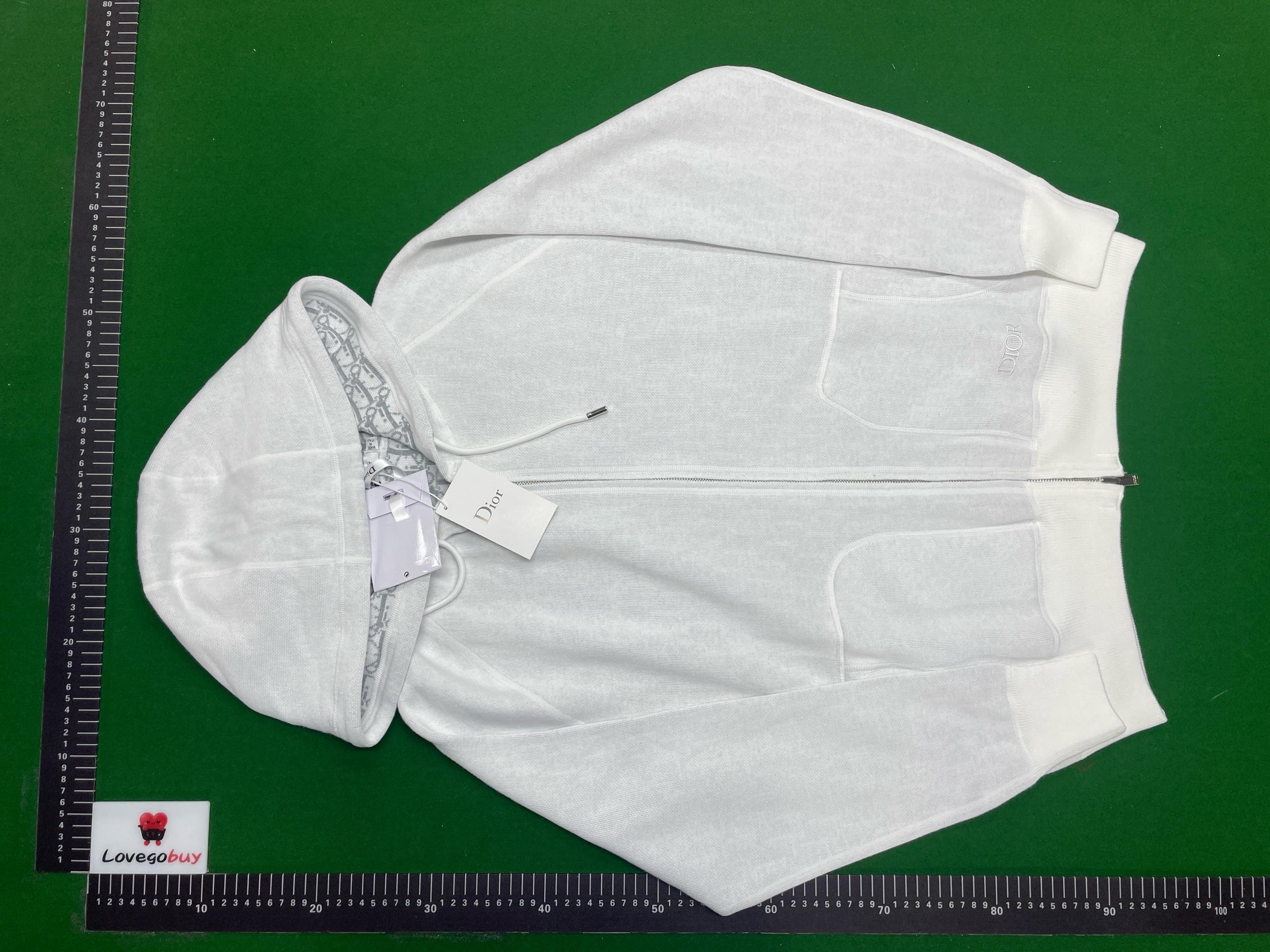 Foto QC 5 de Dior Zip Sweater Reversible Dior Oblique Hooded White
