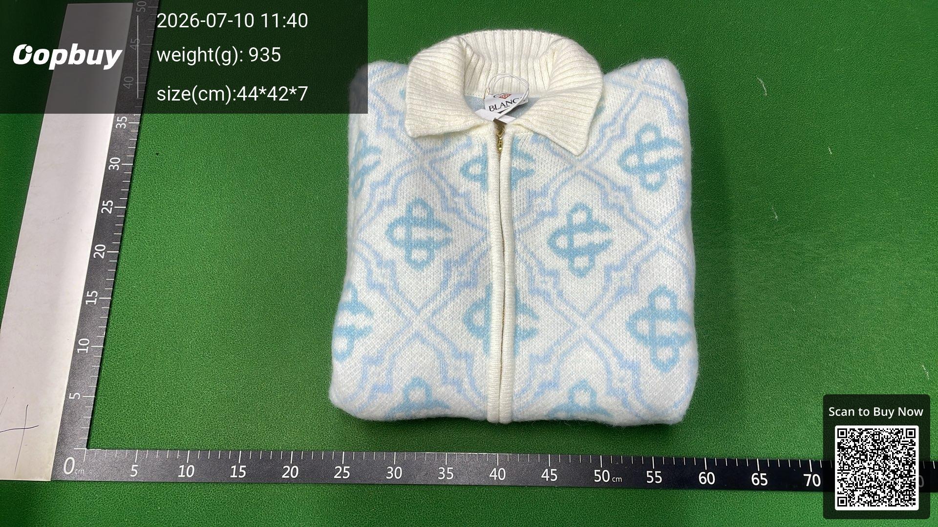 Foto QC 8 de Casablanca Zip Sweater Knit White Blue