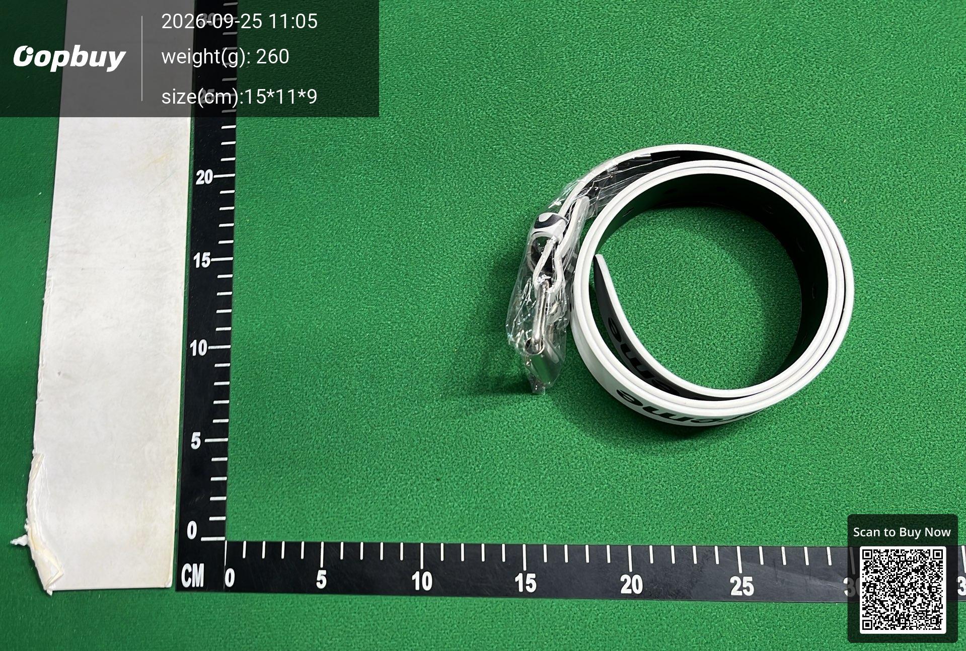 Foto QC 3 de Supreme Pin Buckle Belt White Logo Print