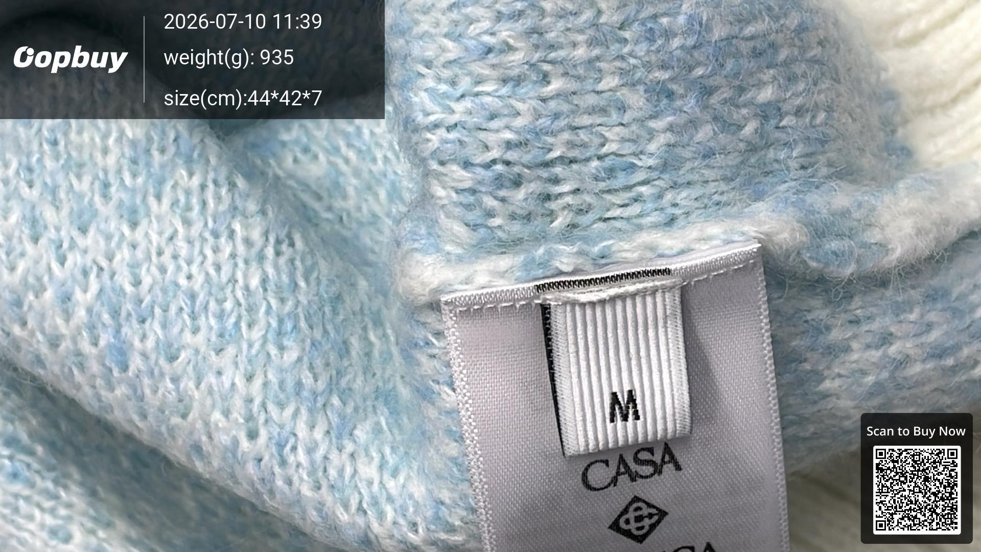 Foto QC 5 de Casablanca Zip Sweater Knit White Blue