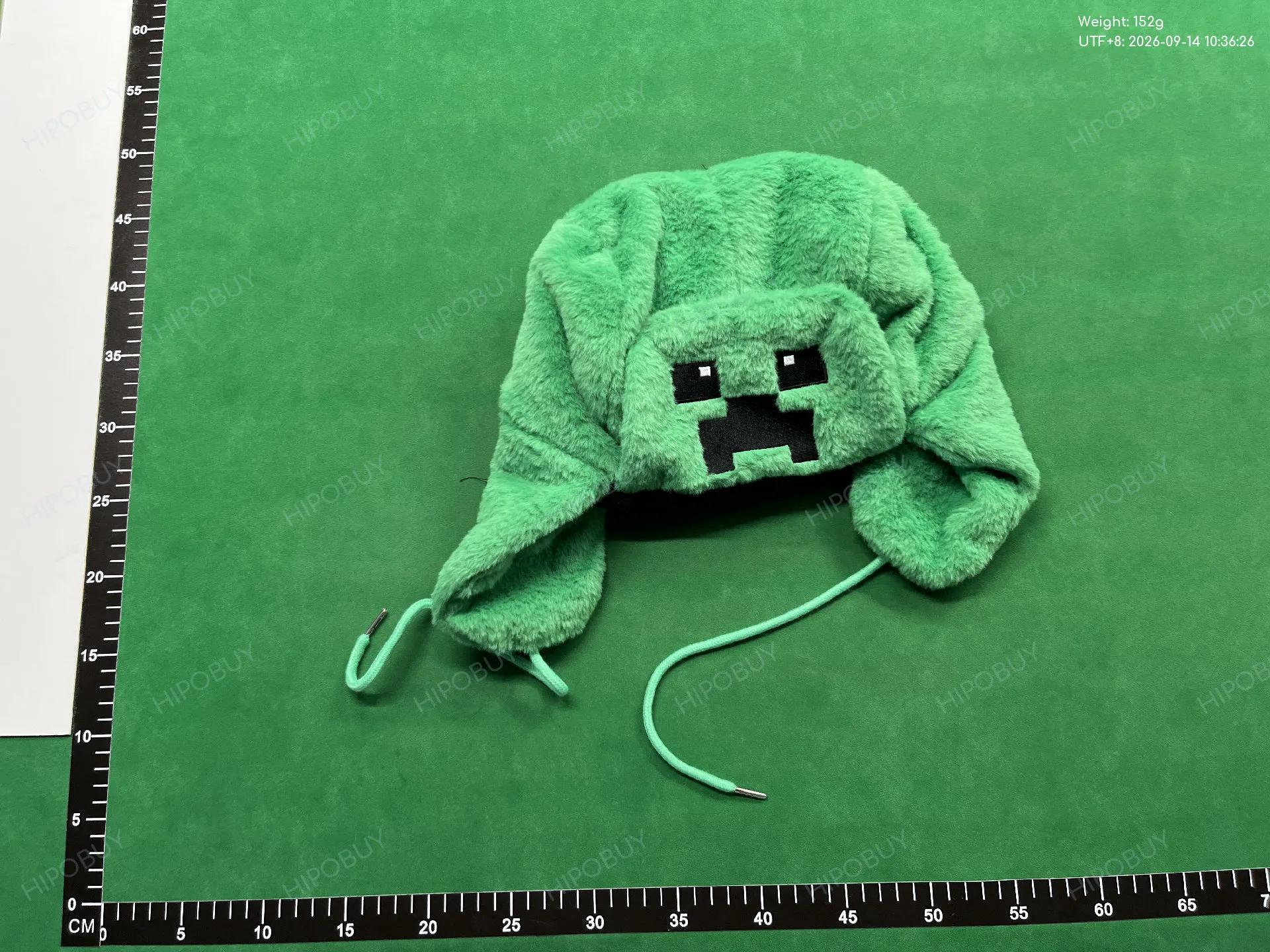 Foto QC 3 de Minecraft Creeper Trapper Hat Green