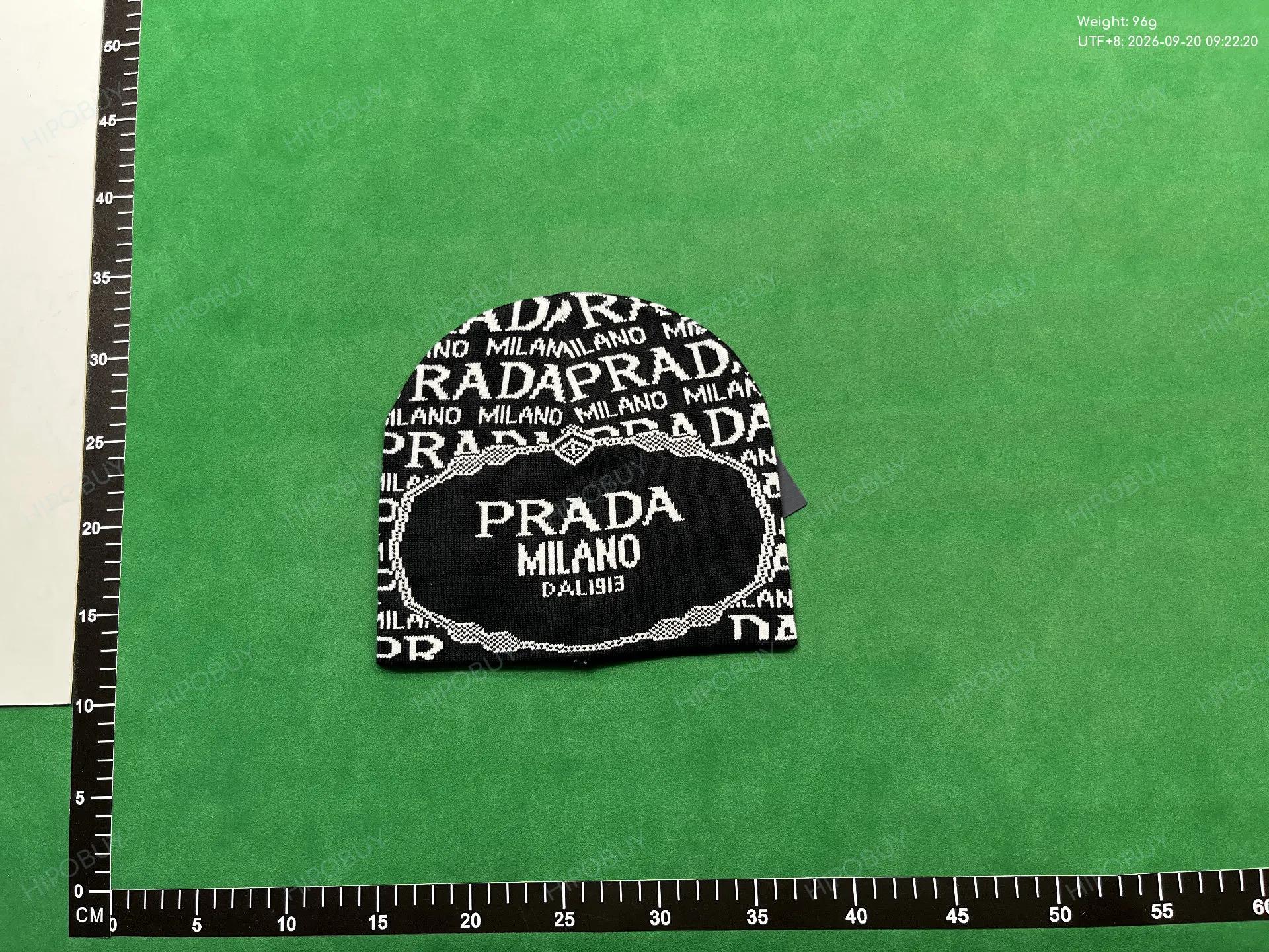 Foto QC 3 de Prada Milano Logo Beanie Navy/Light Blue
