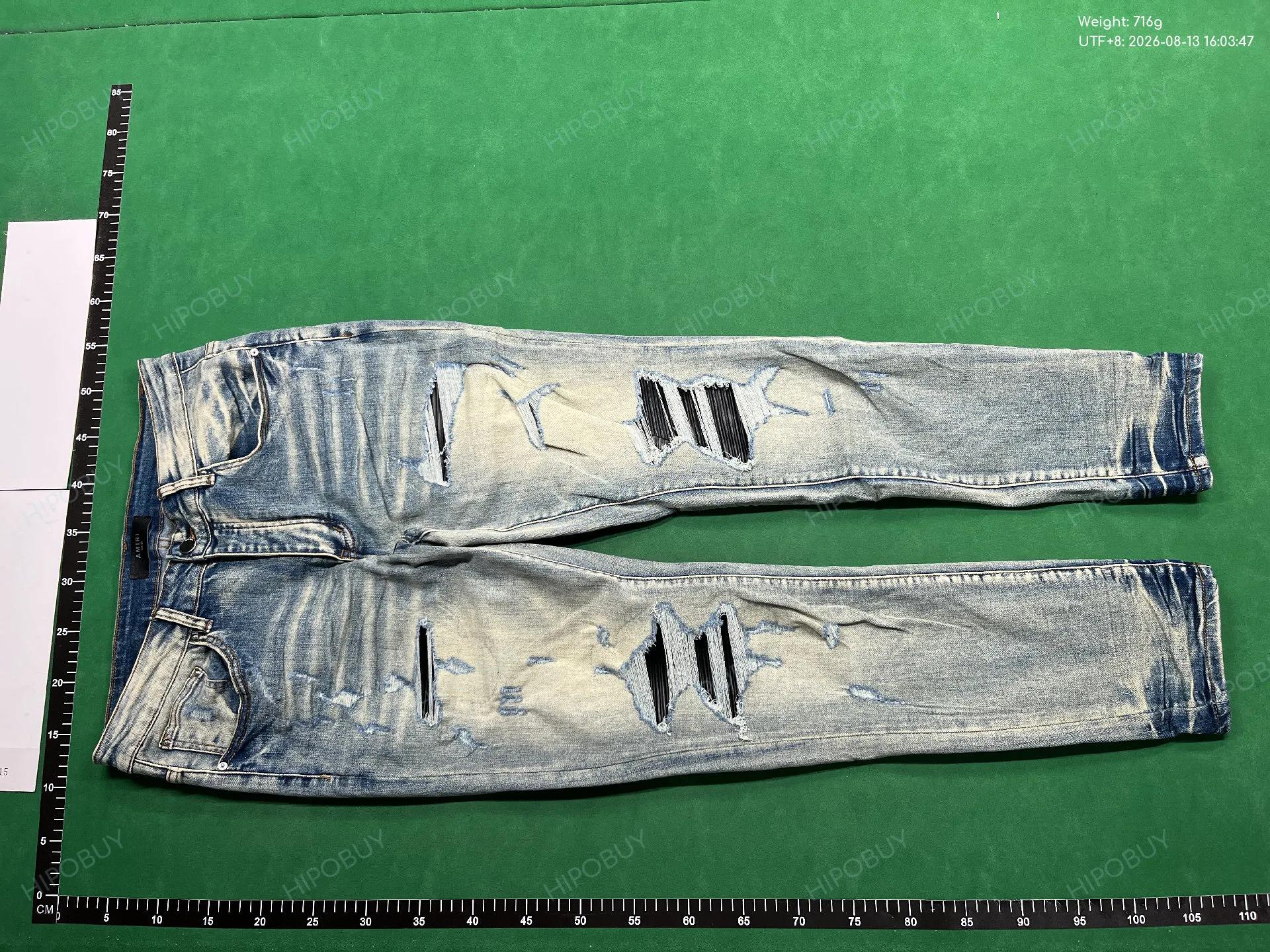 Foto QC 6 de AMIRI Jeans Varsity Letter Patch Distressed Slim Blue
