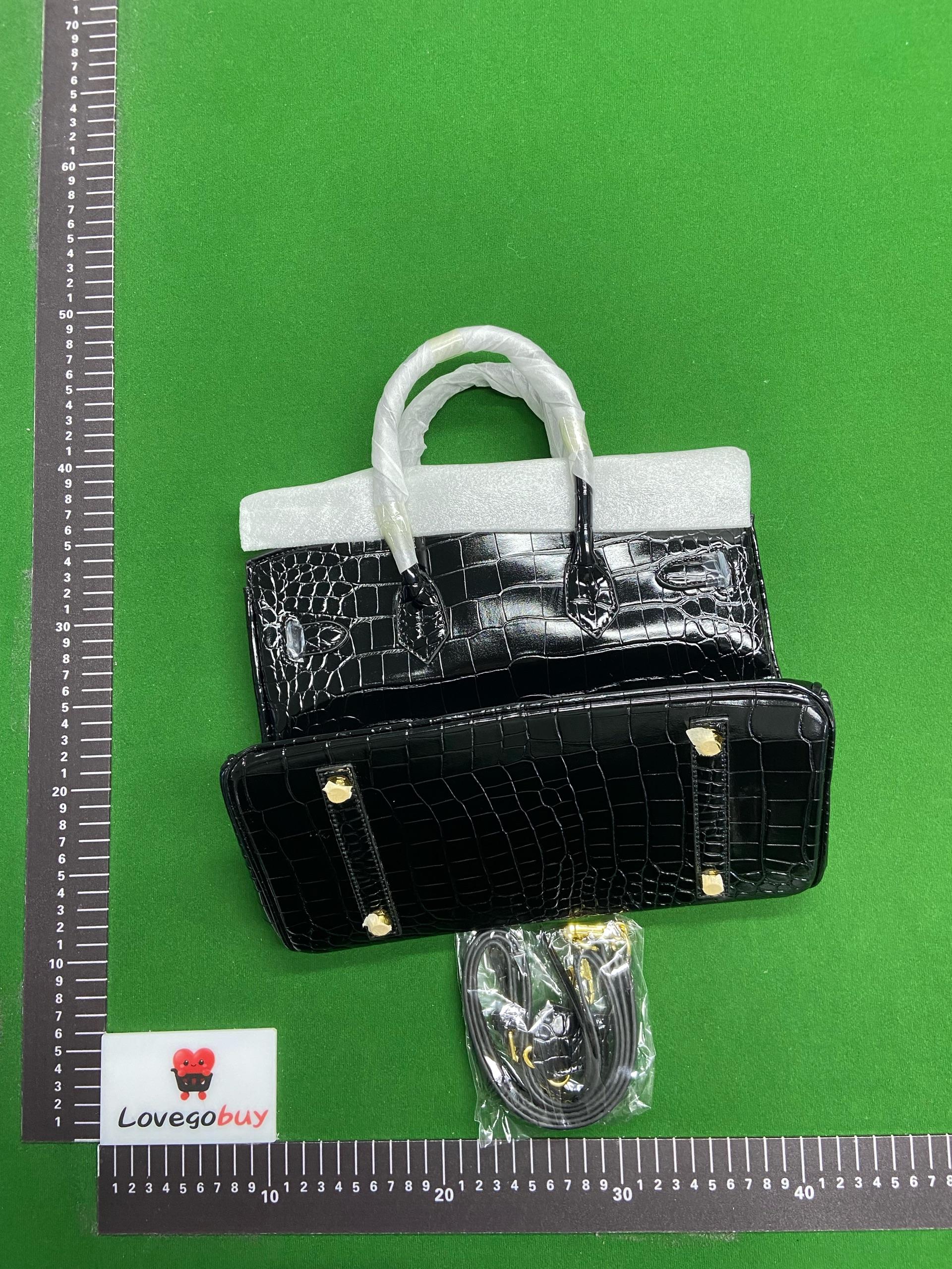 Foto QC 3 de Hermes Birkin 35 Black Crocodile Gold Hardware