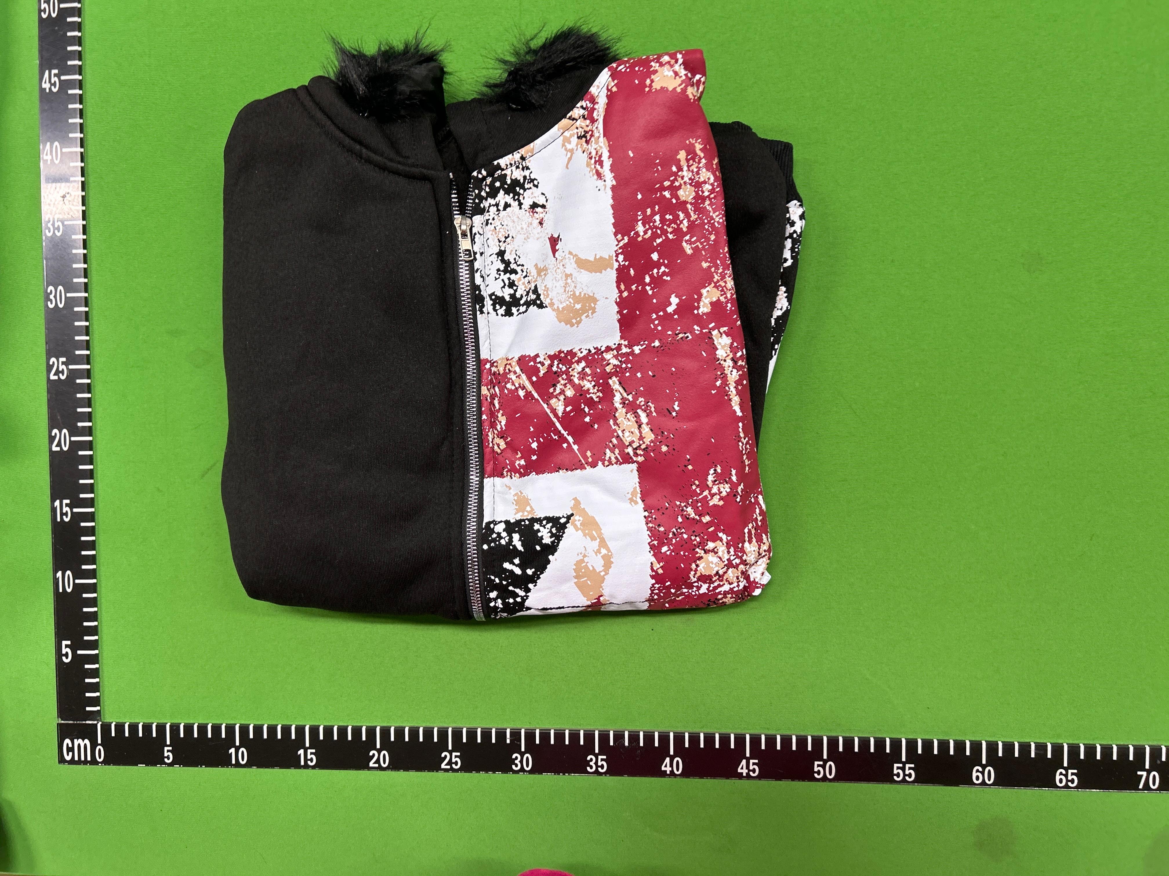Foto QC 5 de Other Zip-Up Jacket Fur Hood Union Jack Black