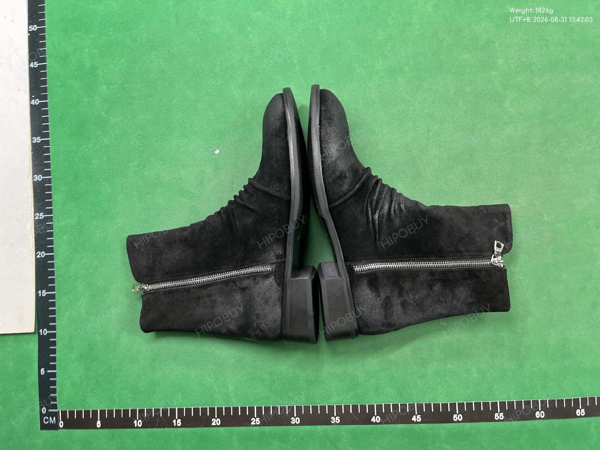 Foto QC 5 de Other Ruched Ankle Boots Suede Side-Zip Black 322-tri