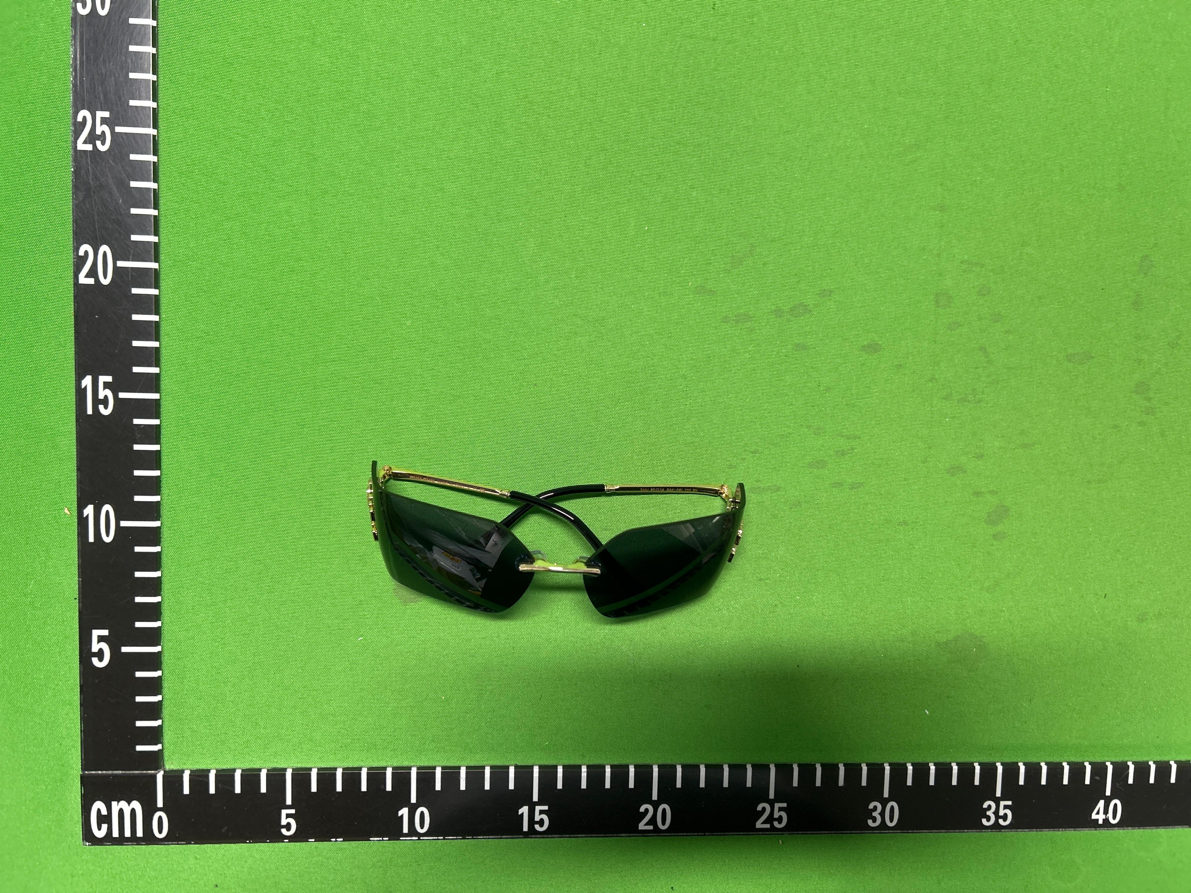 Foto QC 8 de Miu Miu Rimless Metal Sunglasses Gold Brown