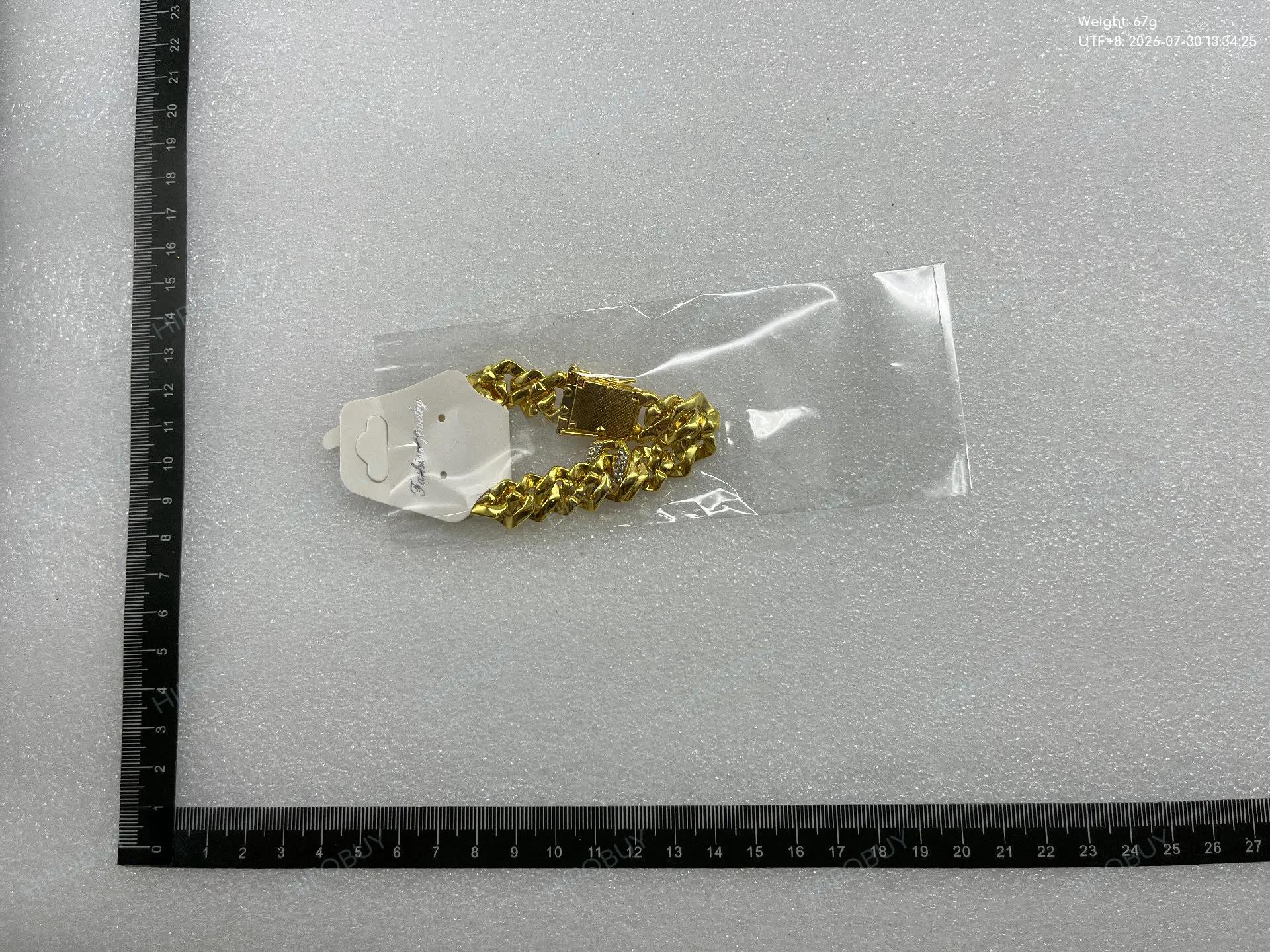 Foto QC 4 de Other Cuban Link Necklace Metal Strass Rose Gold