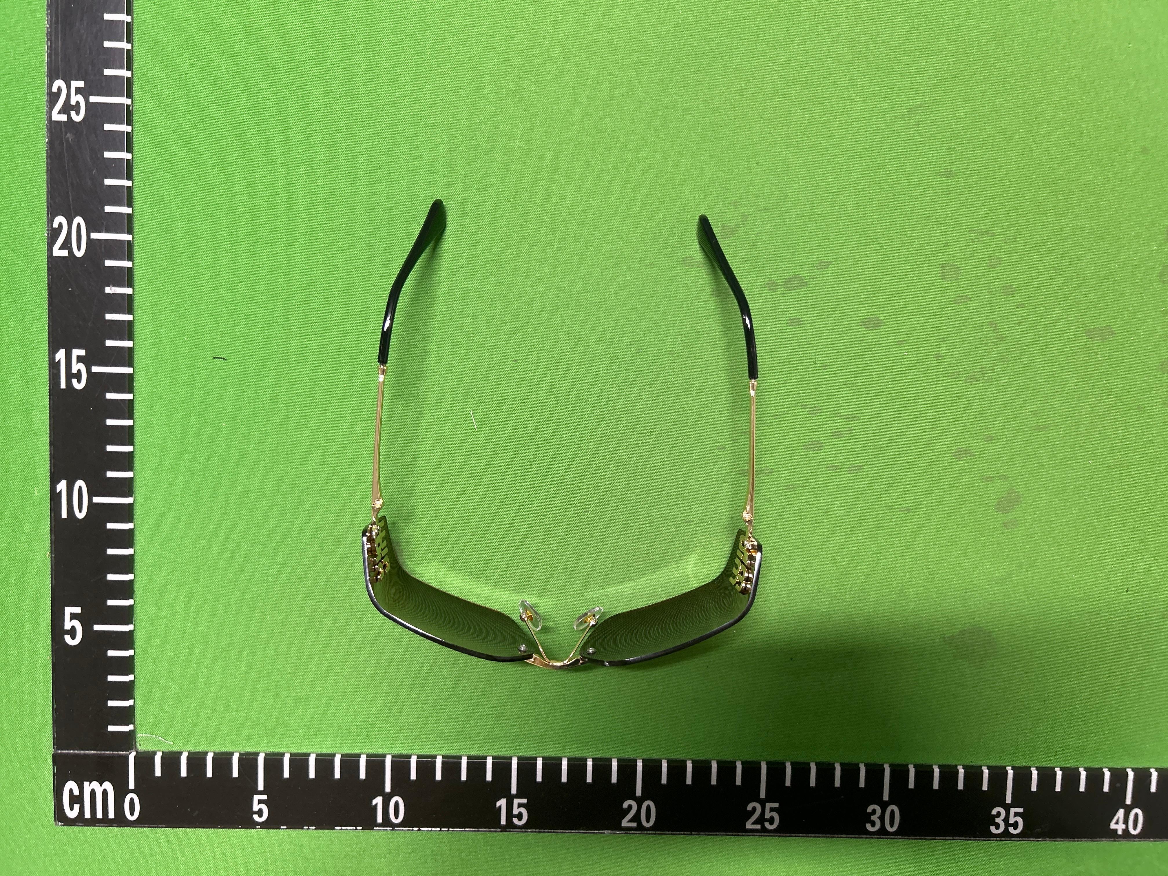 Foto QC 5 de Miu Miu Rimless Metal Sunglasses Gold Brown