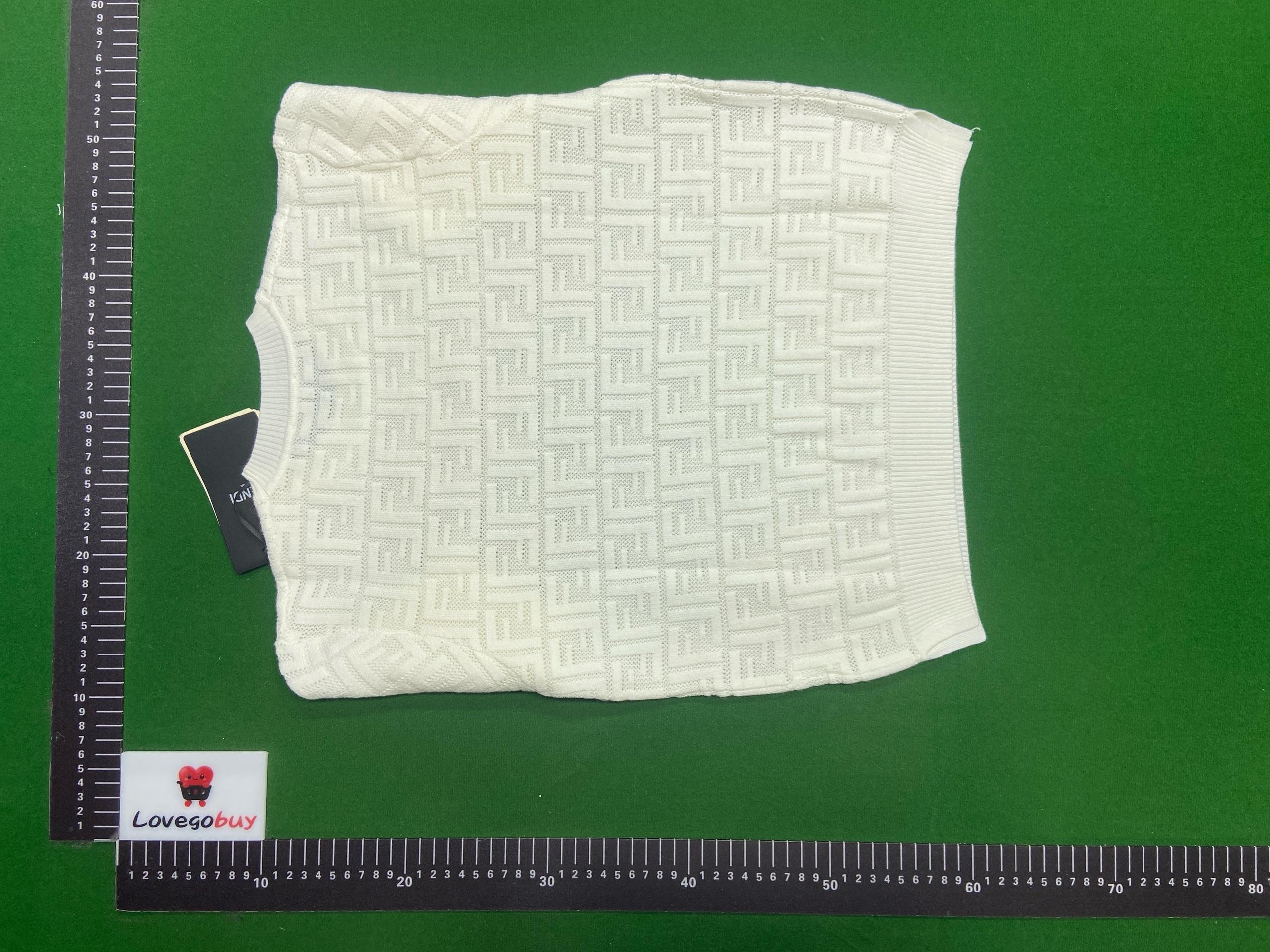 Foto QC 3 de Fendi FF Monogram Short Sleeve Sweater Pink White