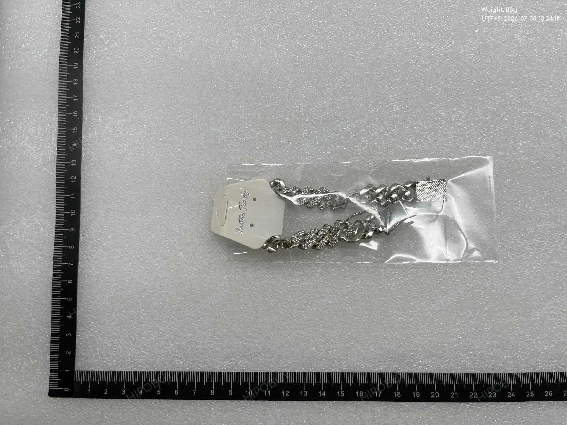 Foto QC 7 de Other Cuban Link Necklace Metal Strass Rose Gold
