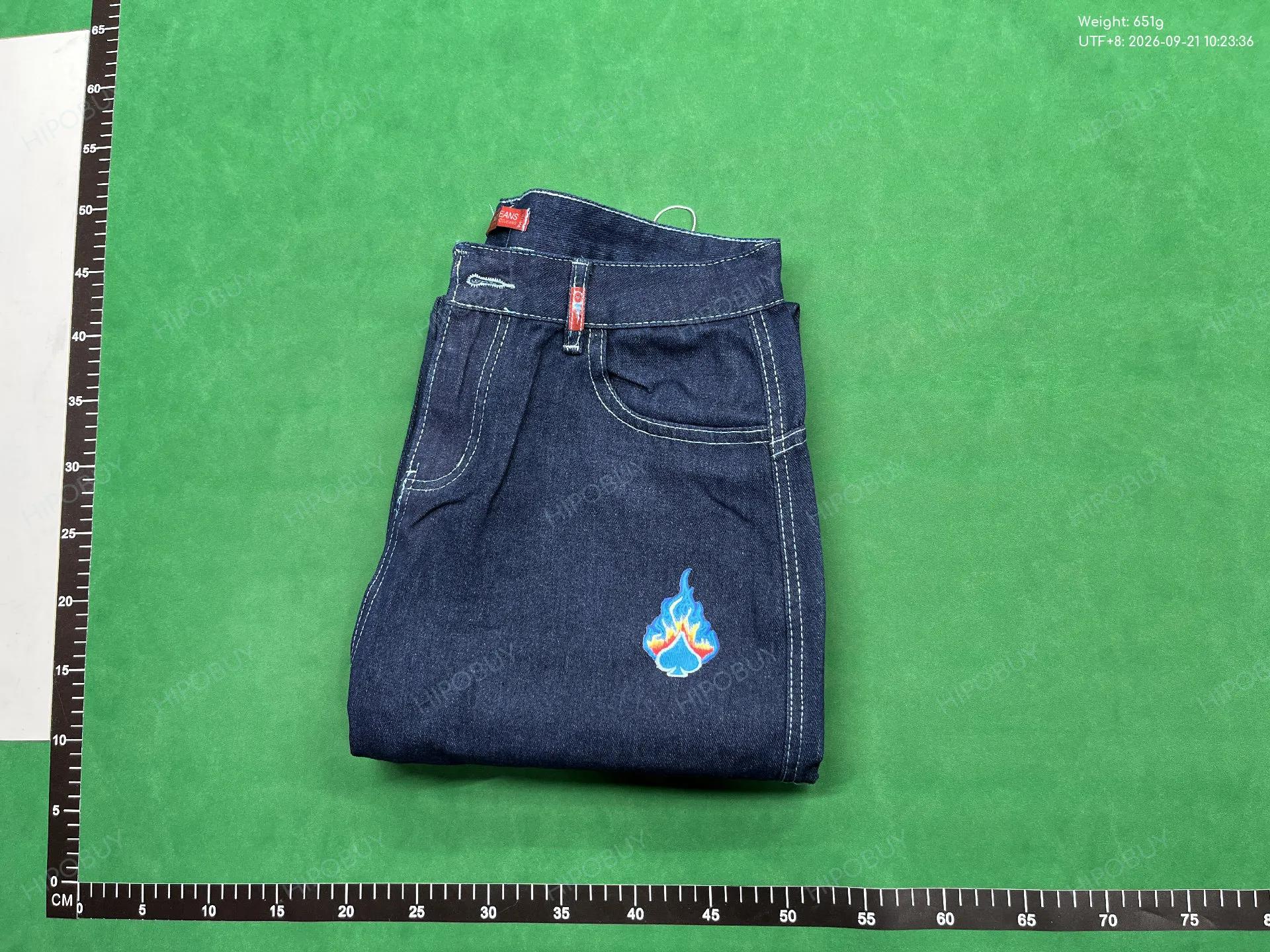 Foto QC 4 de JNCO Y2K Jeans Embroidered Wide Leg Blue