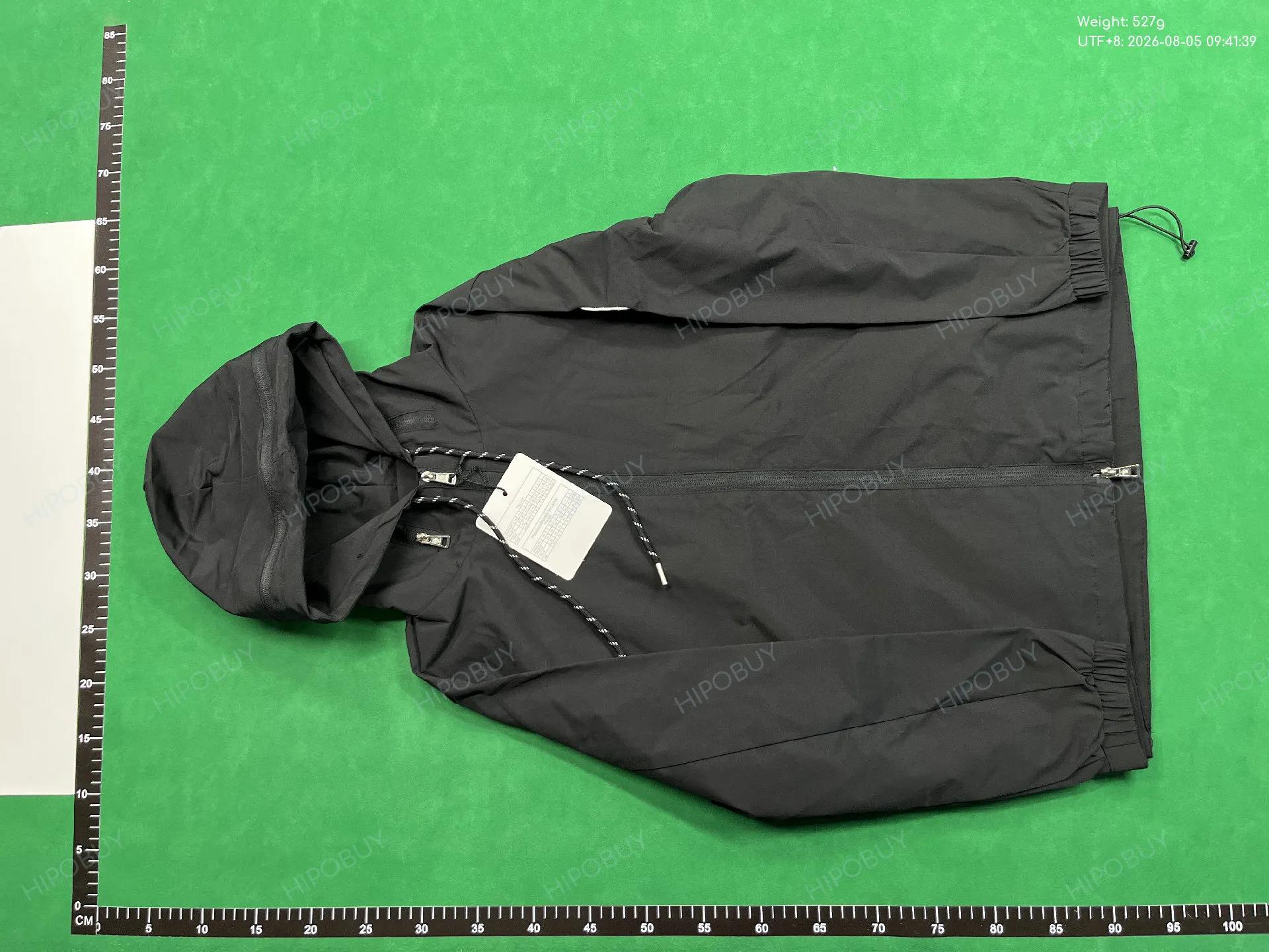 Foto QC 2 de Gucci Hooded Windbreaker Jacket Logo Stripe Navy