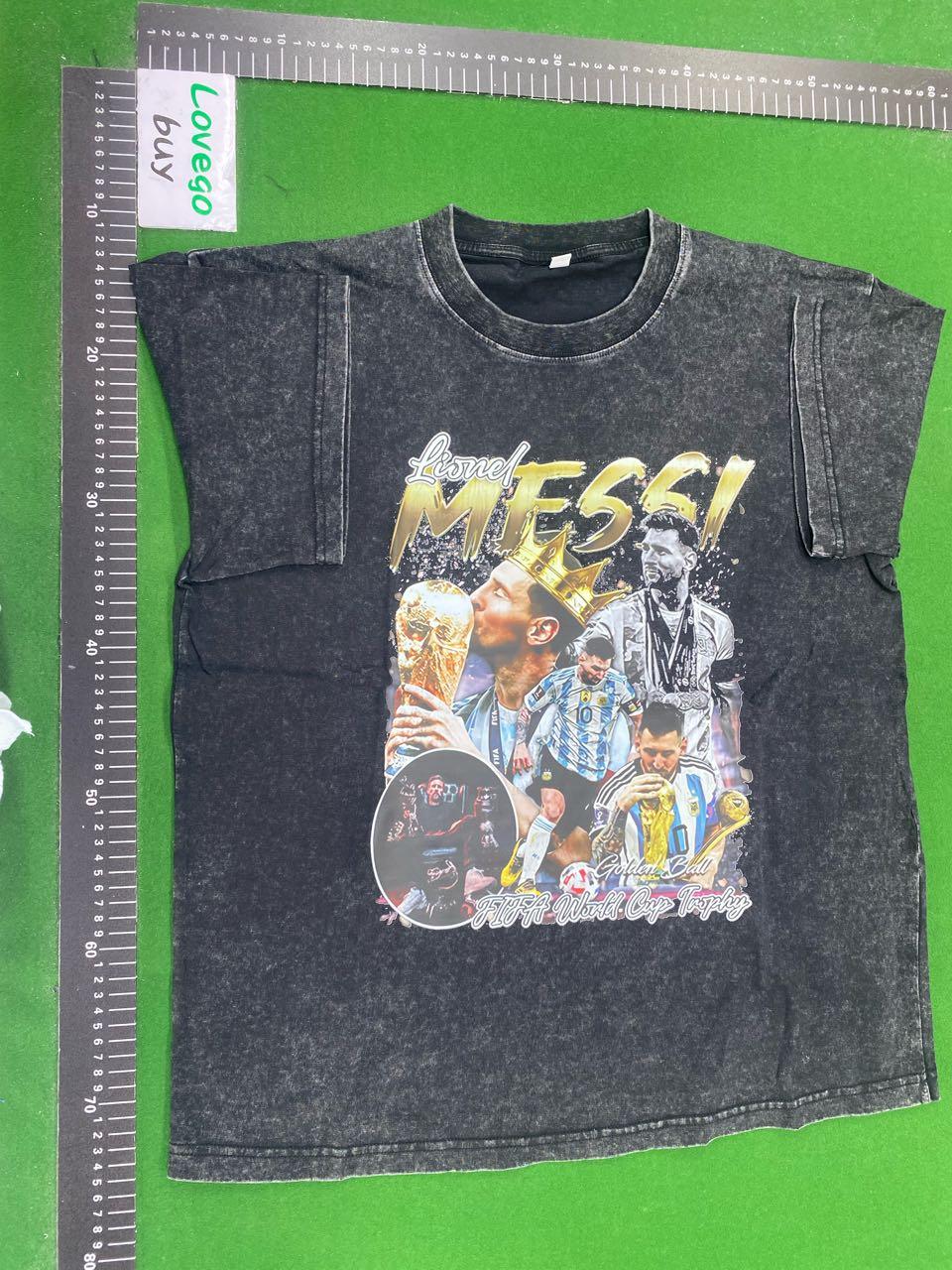 Foto QC 1 de Other Messi T-shirt Barcelona Vintage Graphic Washed Black