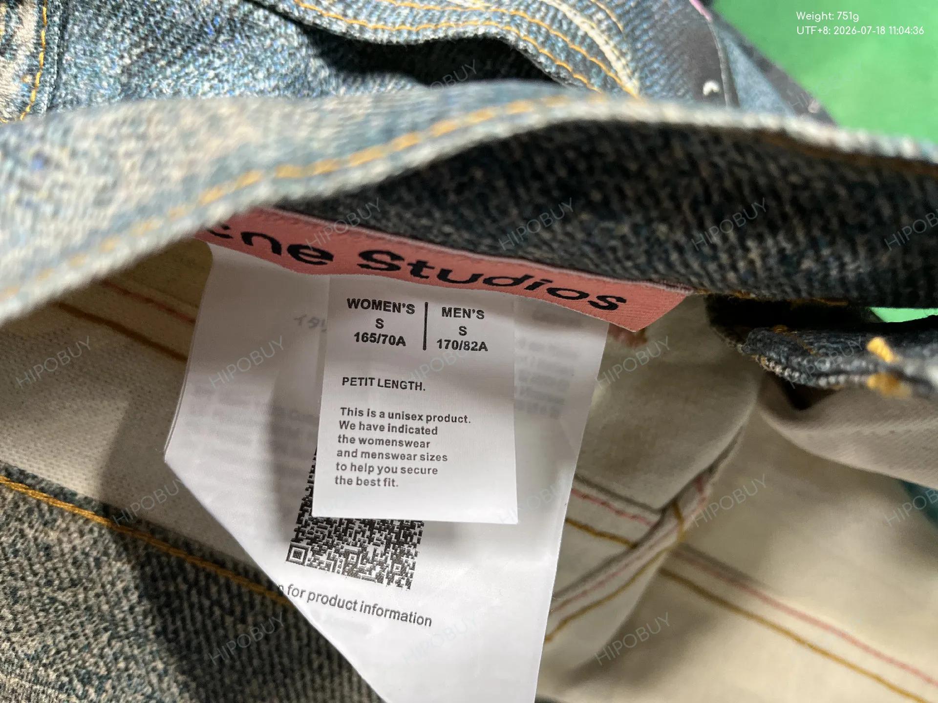 Foto QC 5 de Acne Studios Jeans Chain Print Loose Fit Distressed Blue