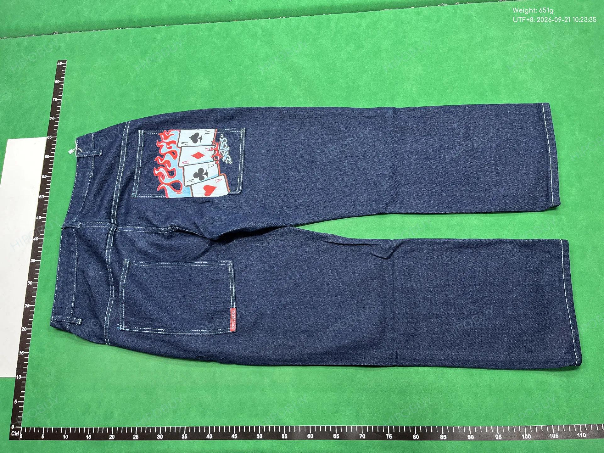 Foto QC 3 de JNCO Y2K Jeans Embroidered Wide Leg Blue