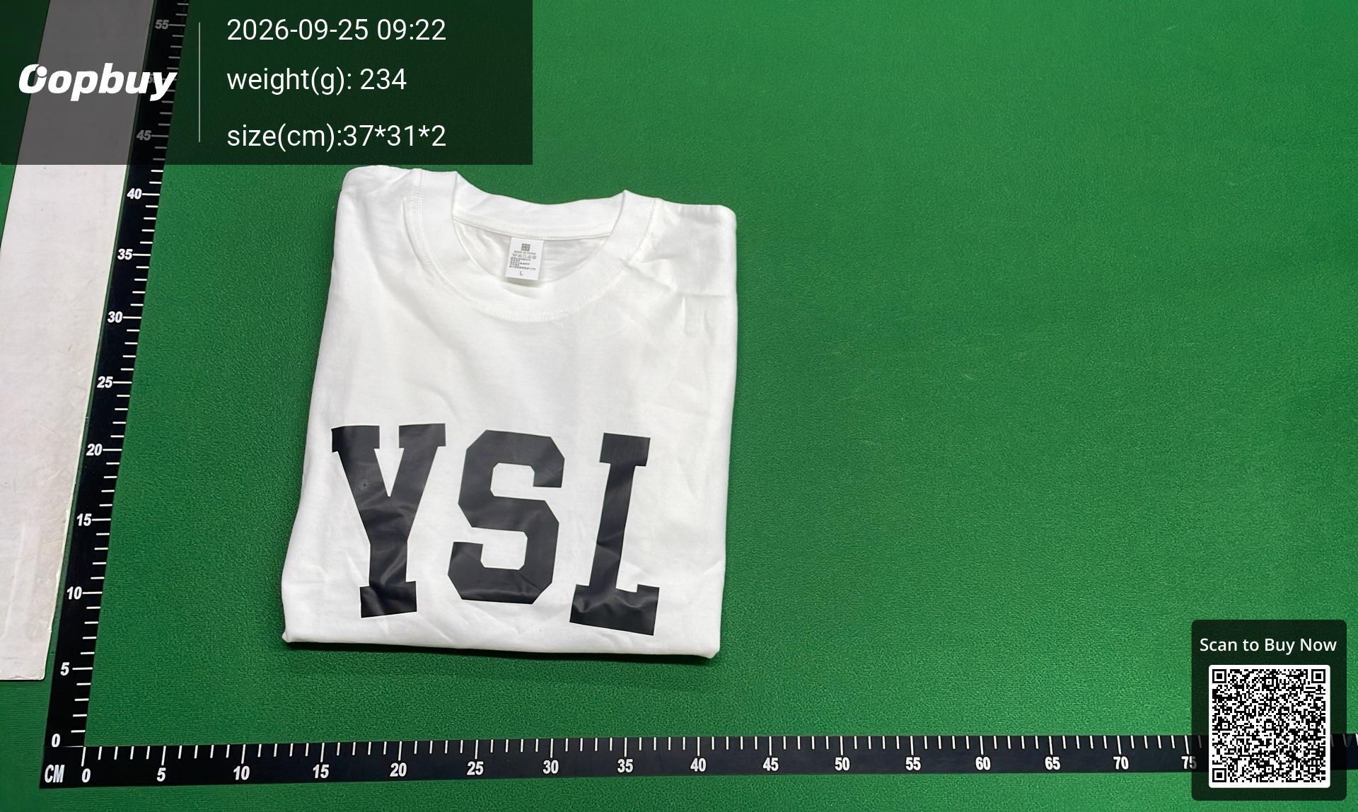 Foto QC 4 de Saint Laurent YSL Logo Print T-shirt White