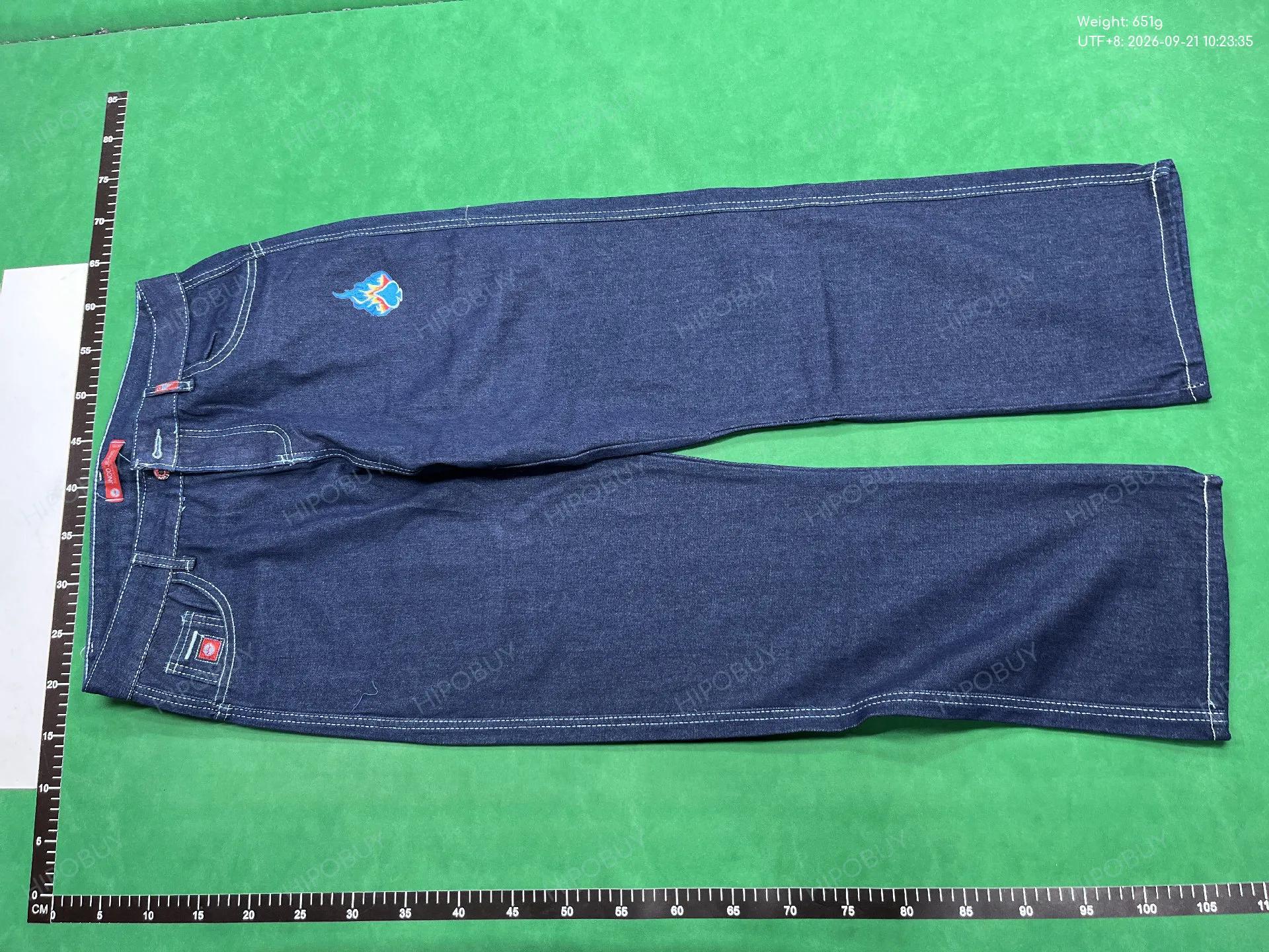 Foto QC 2 de JNCO Y2K Jeans Embroidered Wide Leg Blue