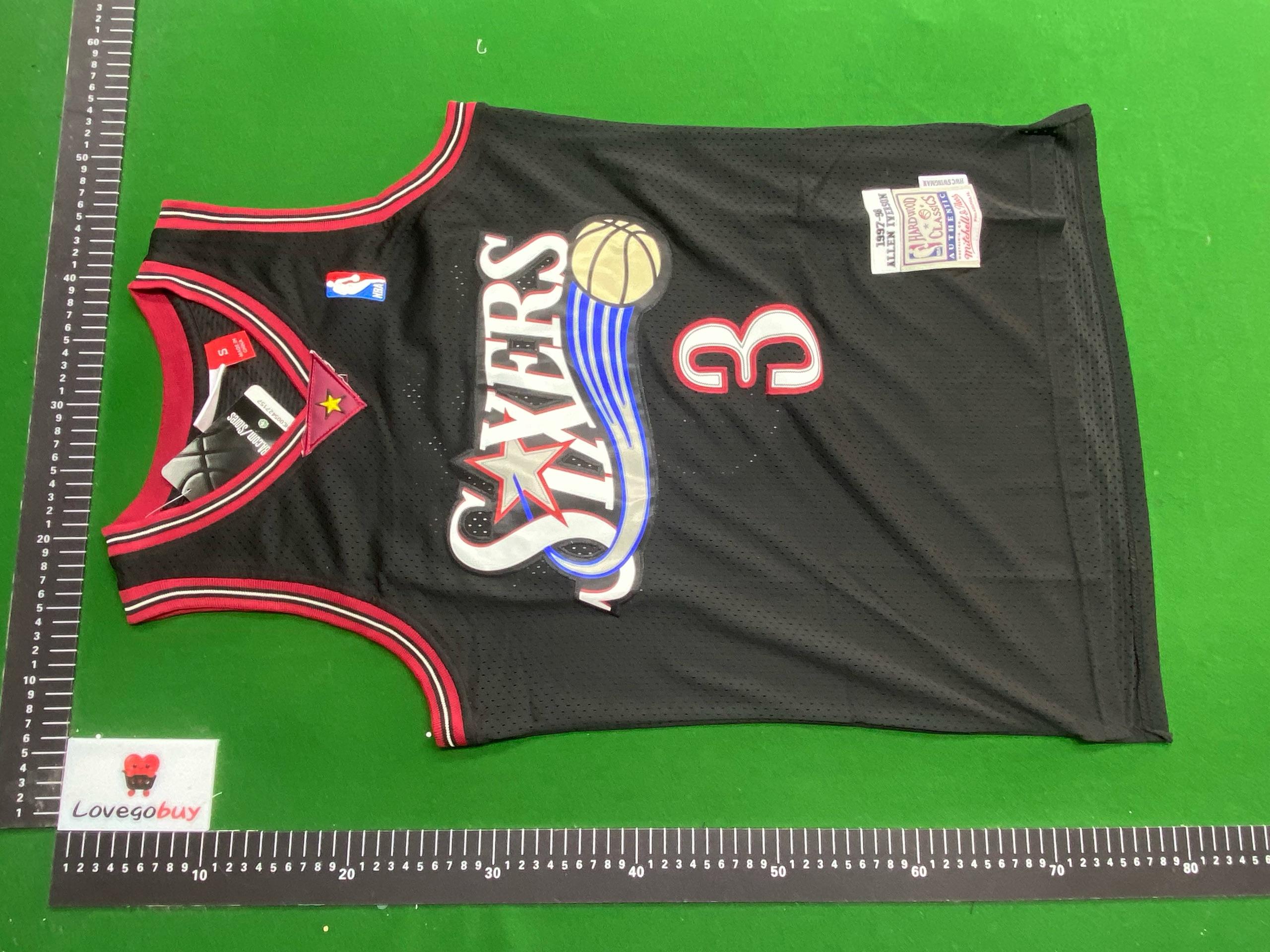 Foto QC 5 de NBA x Philadelphia 76ers Retro 2000/01 Away Allen Iverson Jersey Black
