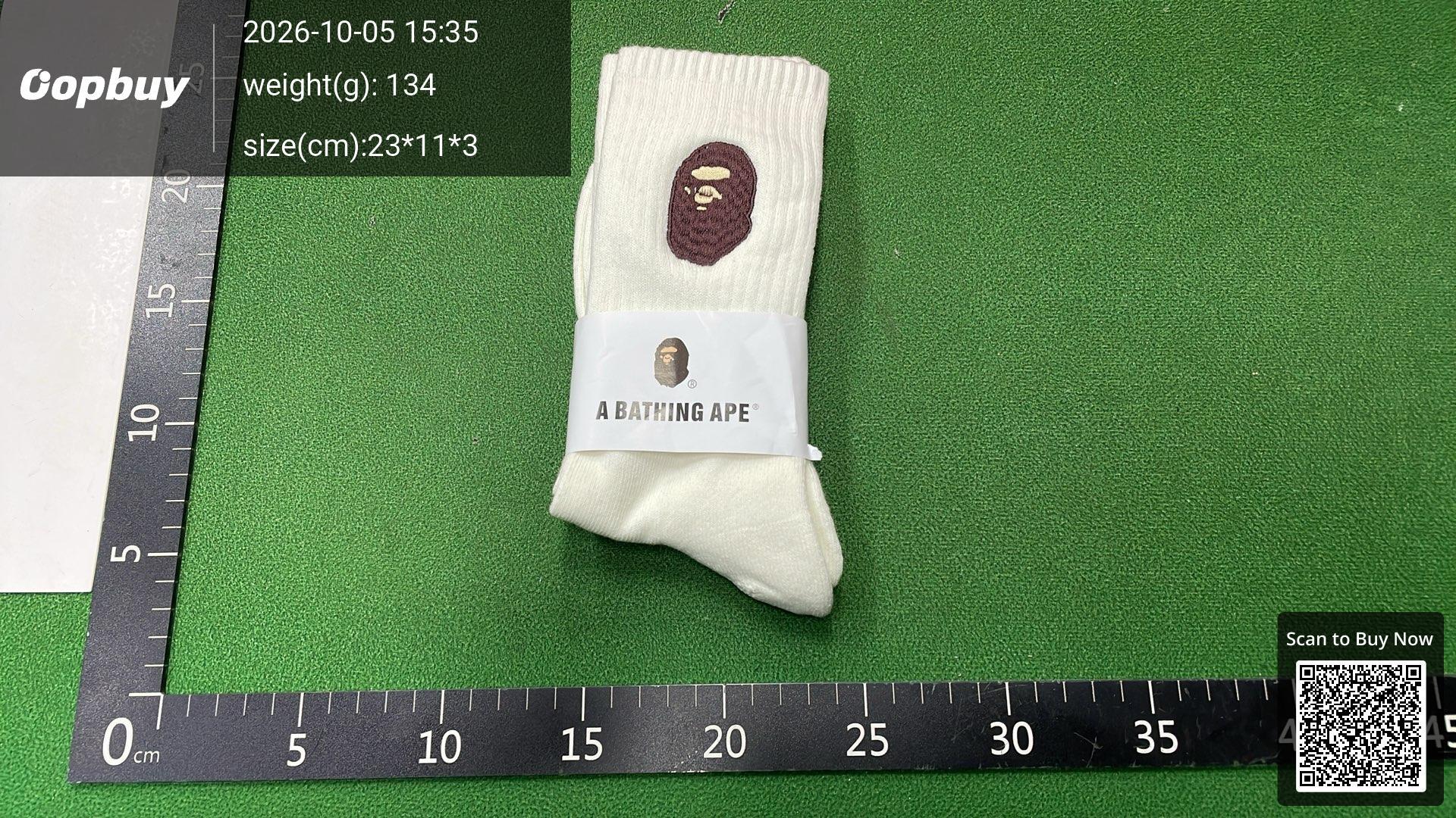 Foto QC 6 de BAPE Crew Socks Ape Head Black
