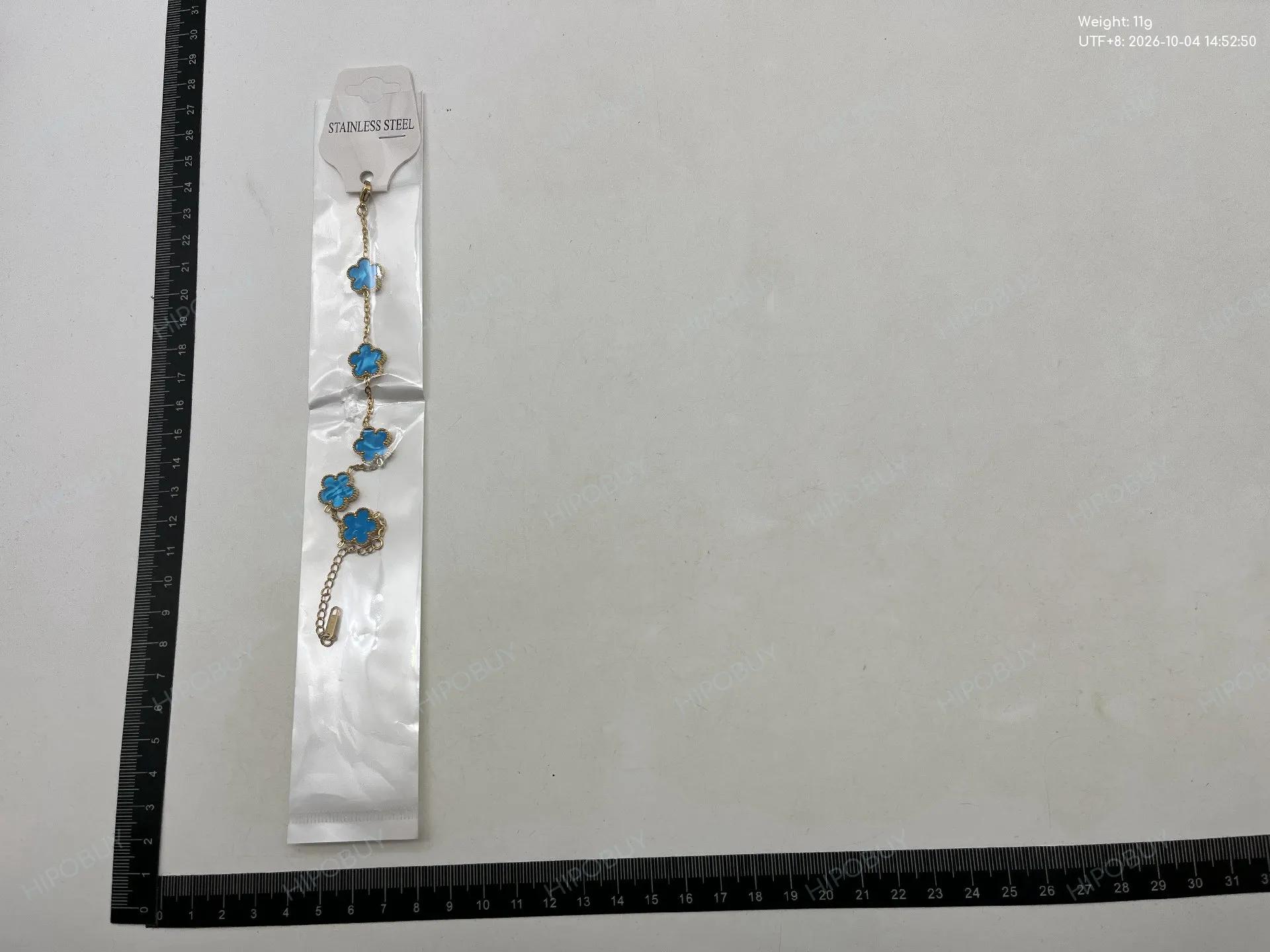 Foto QC 3 de Other Five-Leaf Clover Bracelet Titanium Steel Gold