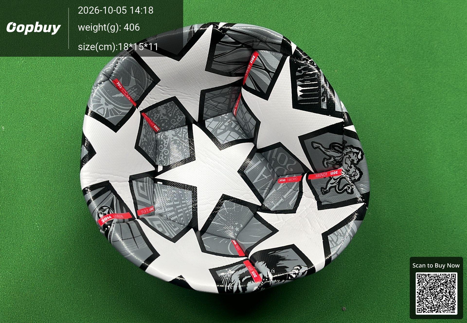 Foto QC 7 de Generic Star Pattern Soccer Ball Size 5 White/Blue/Black
