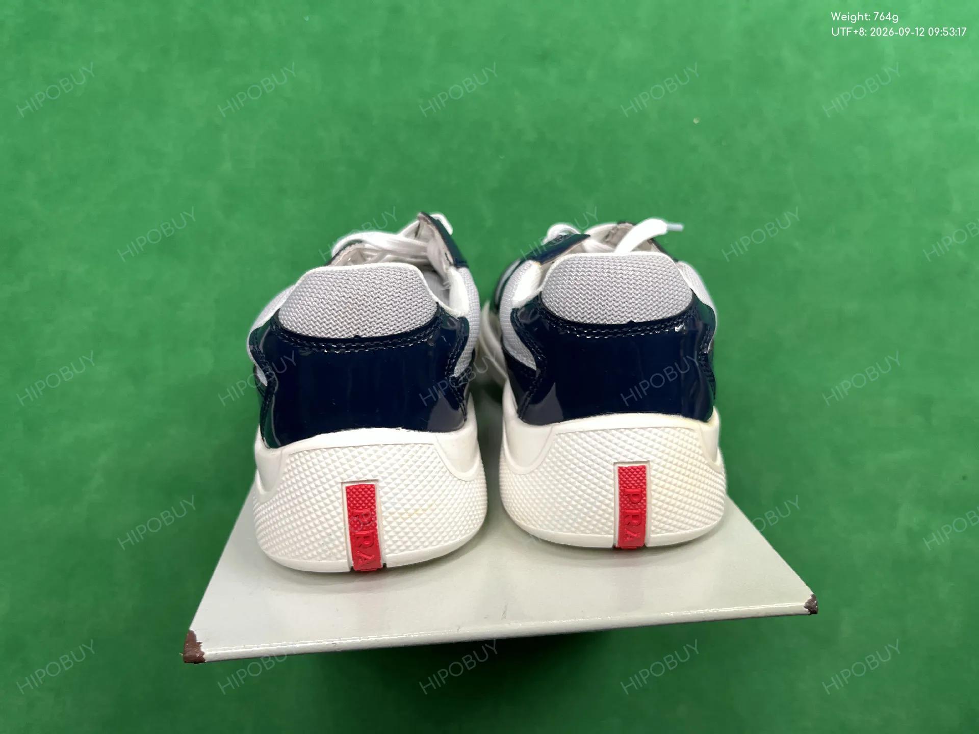 Foto QC 8 de Prada America's Cup Patent Leather Mesh Low Navy Silver