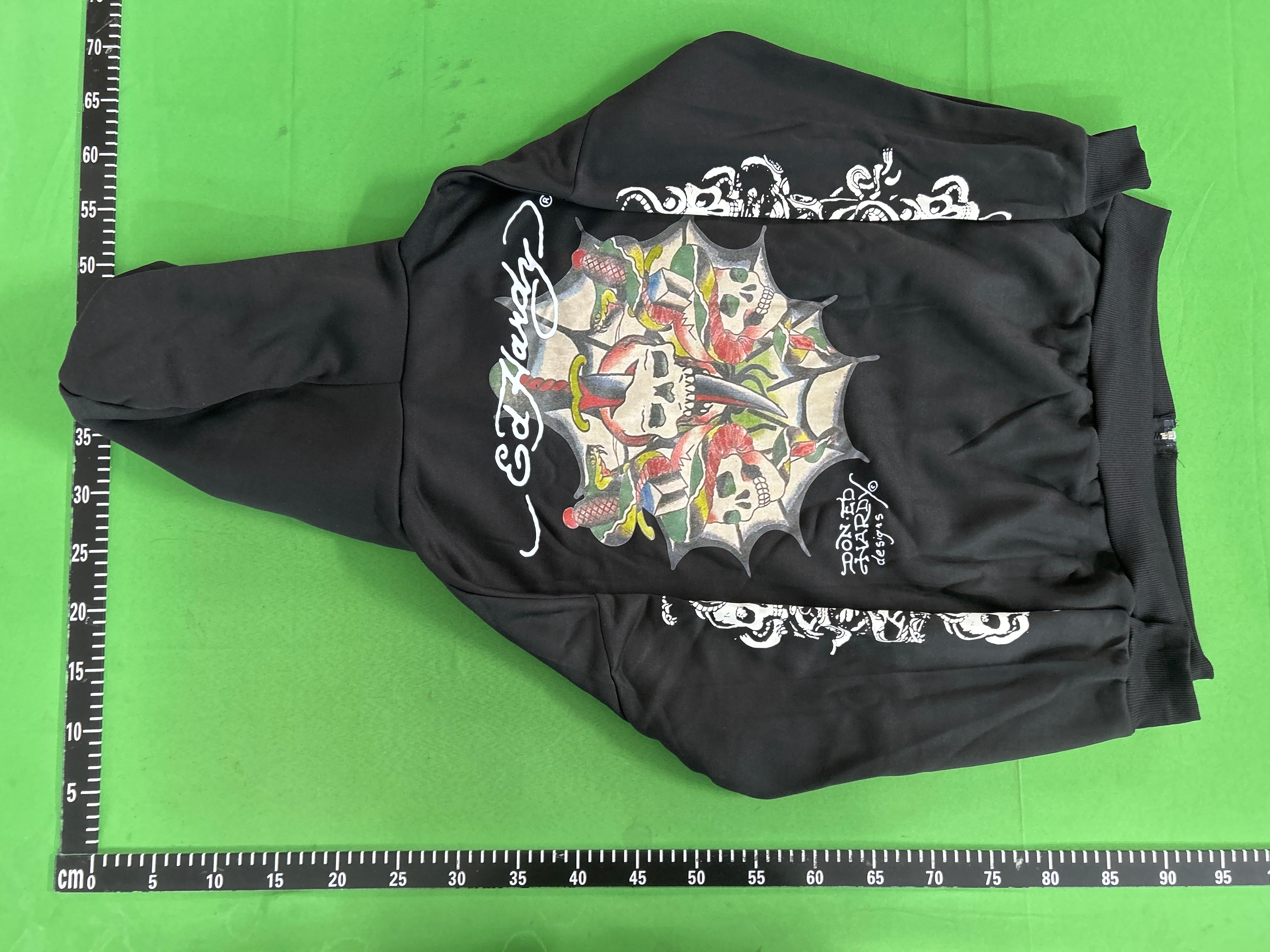 Foto QC 4 de Ed Hardy Cream Soda Zip Sweater Skull Graphic Black