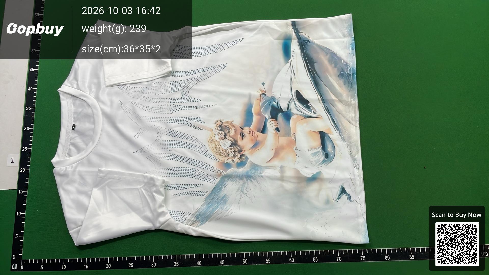 Foto QC 6 de EM T-shirt Retro Angel Emotion Print White