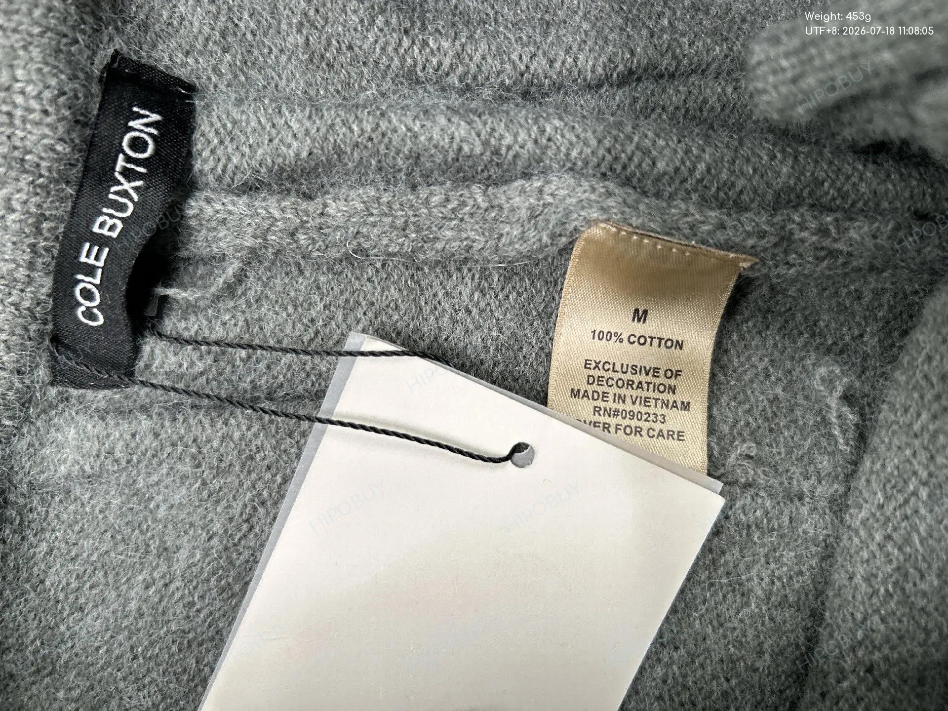 Foto QC 5 de Cole Buxton CB Logo Knit Hoodie Sweater White