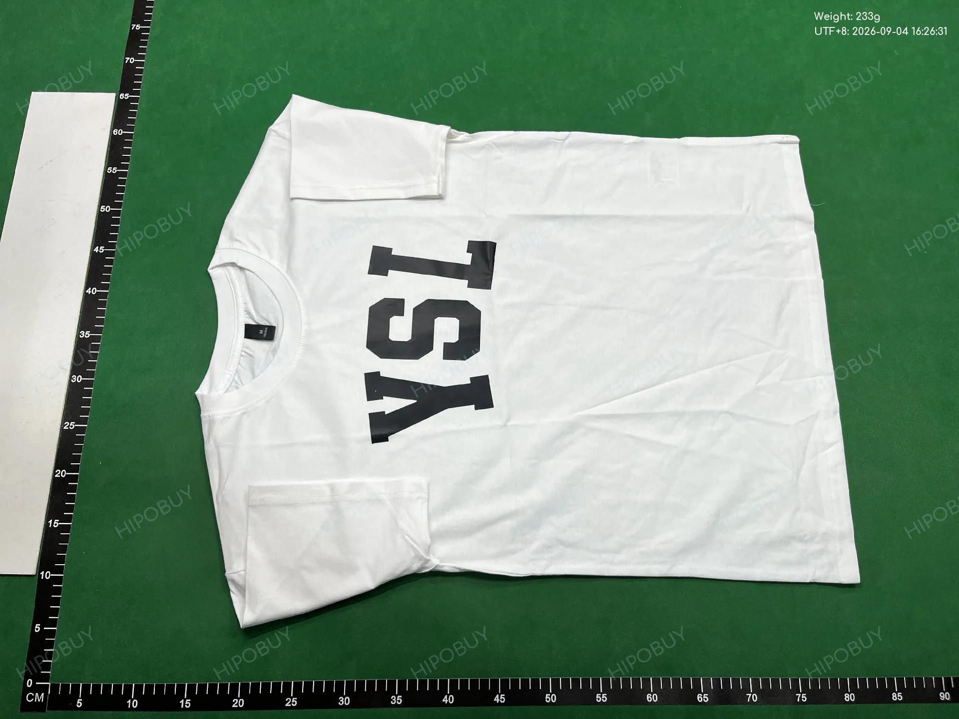 Foto QC 6 de Saint Laurent YSL Logo Print T-shirt White
