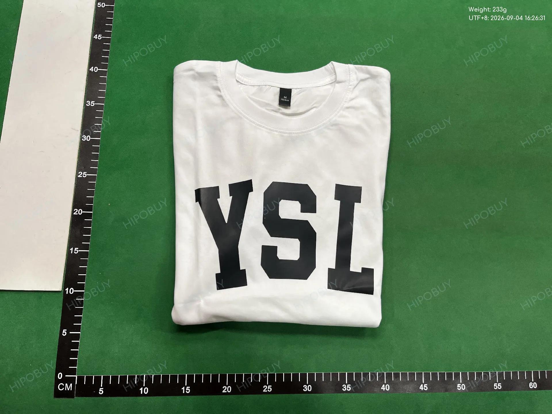 Foto QC 8 de Saint Laurent YSL Logo Print T-shirt White