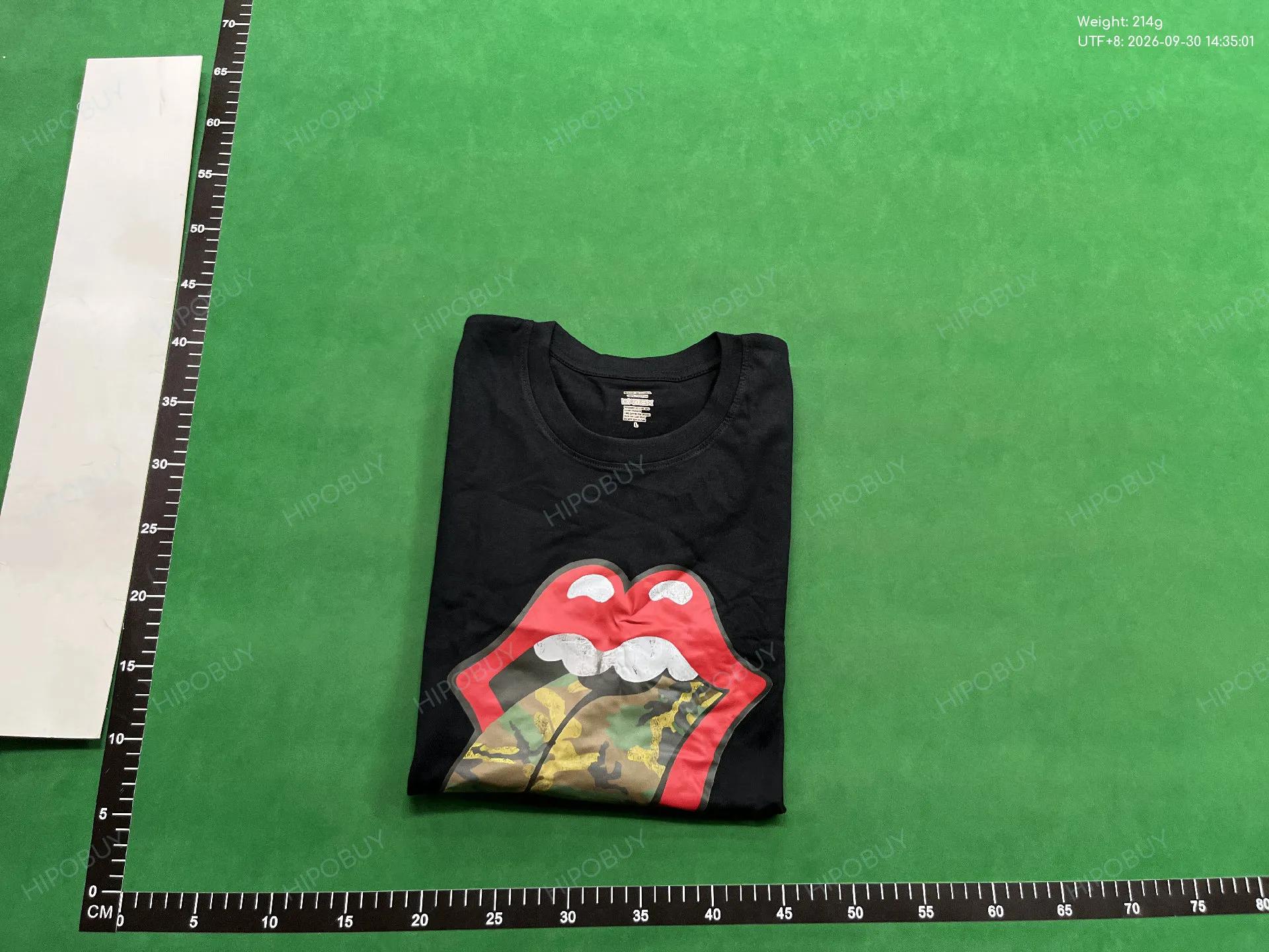 Foto QC 4 de The Rolling Stones T-shirt Distressed Camo Tongue White