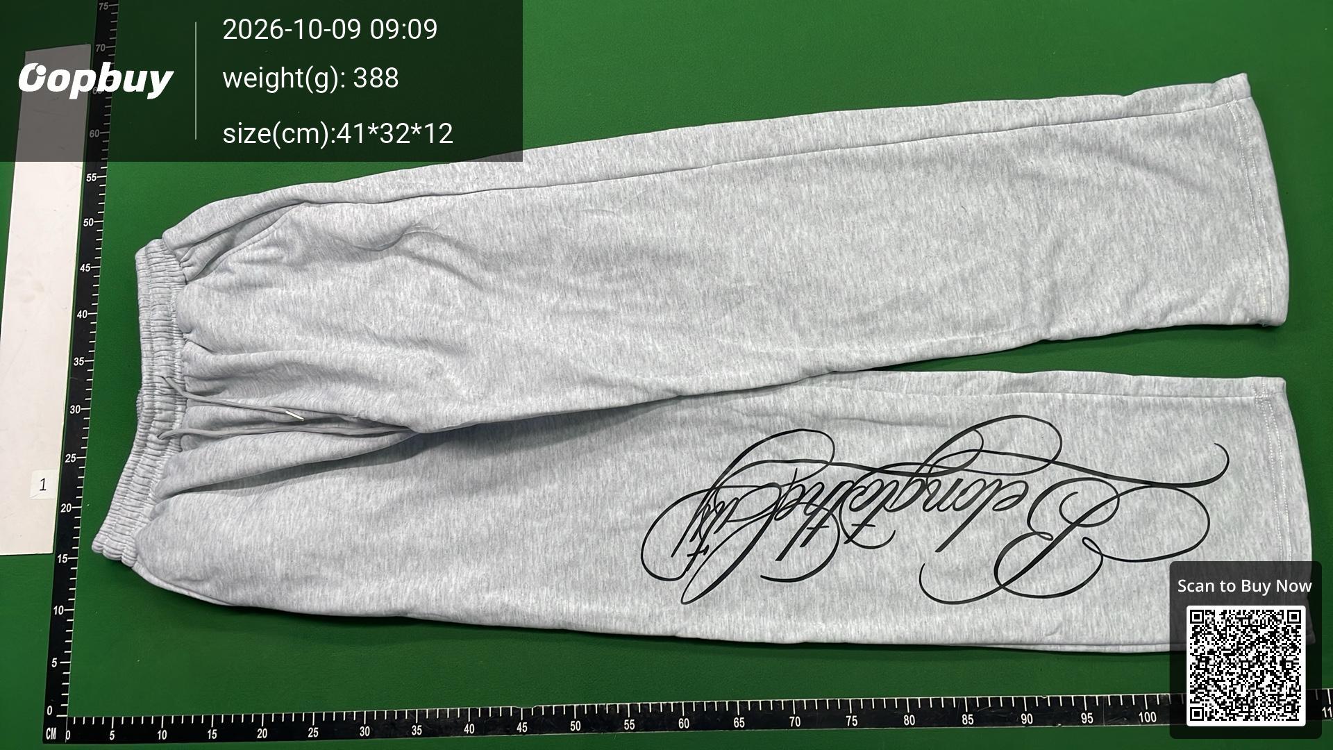Foto QC 6 de Other Letter Print Loose Straight Pants Grey