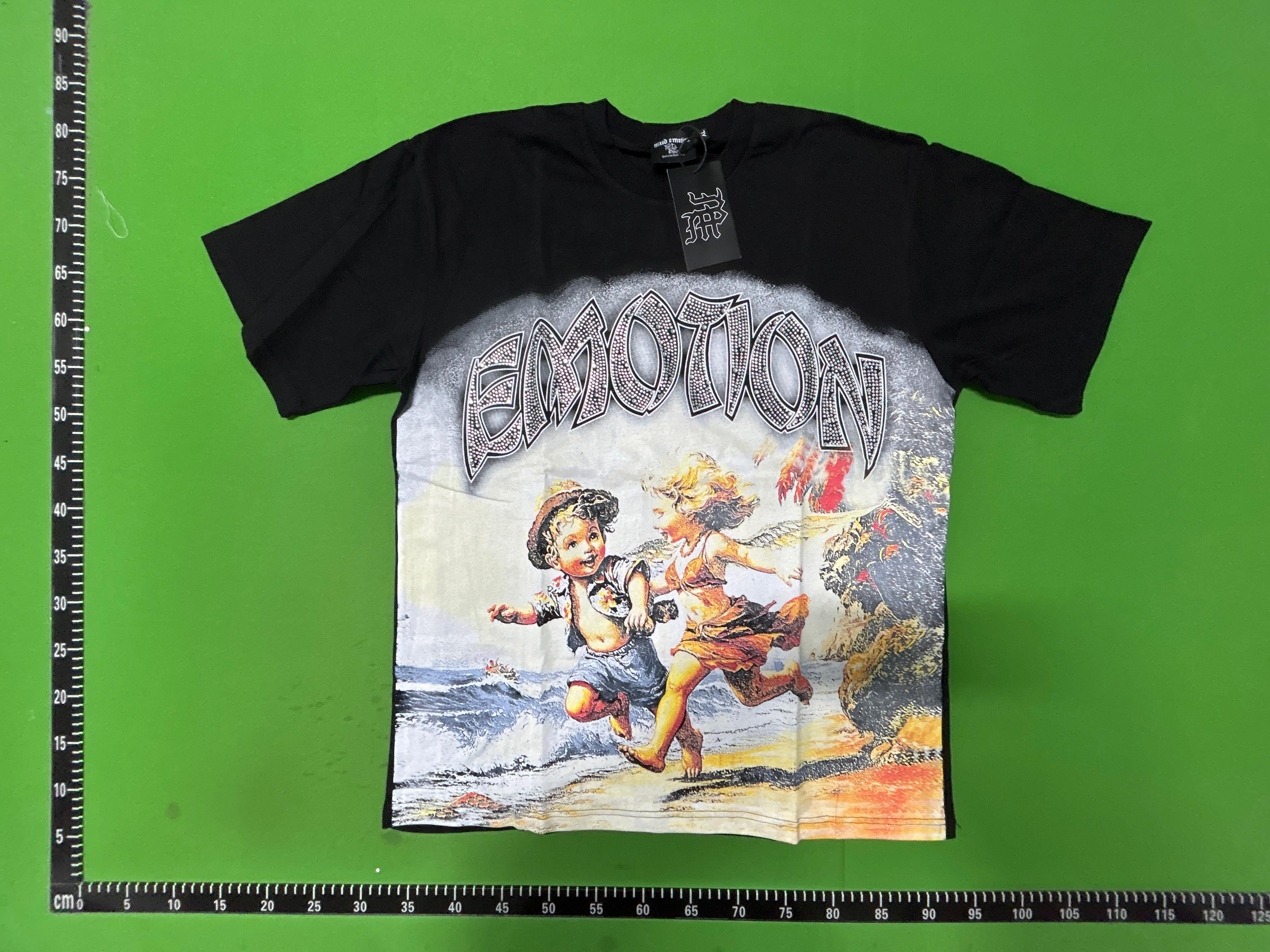 Foto QC 3 de Other Life Hustlers Rhinestone Blindfold Angel T-shirt Black