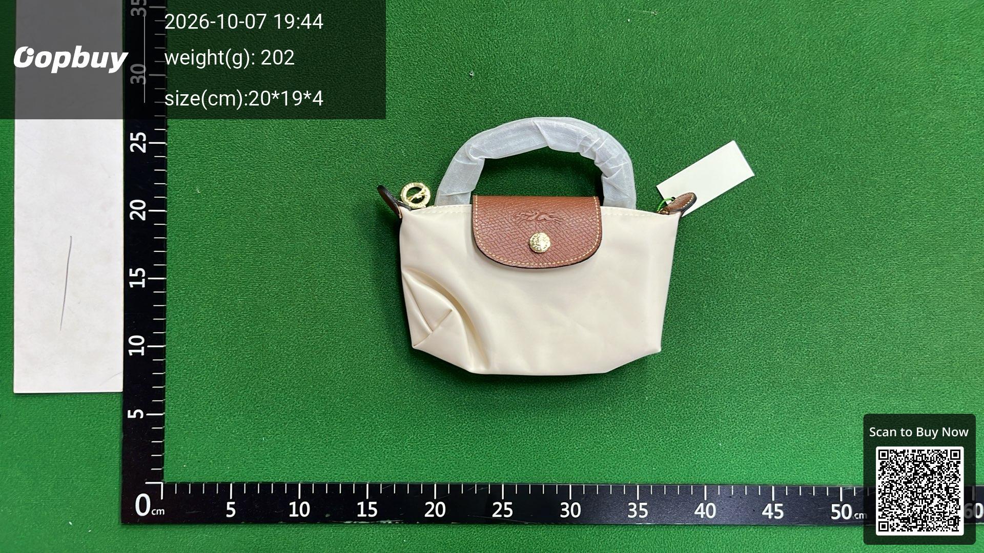 Foto QC 1 de Longchamp Le Pliage Original Pouch with Handle Mini Wheat Yellow