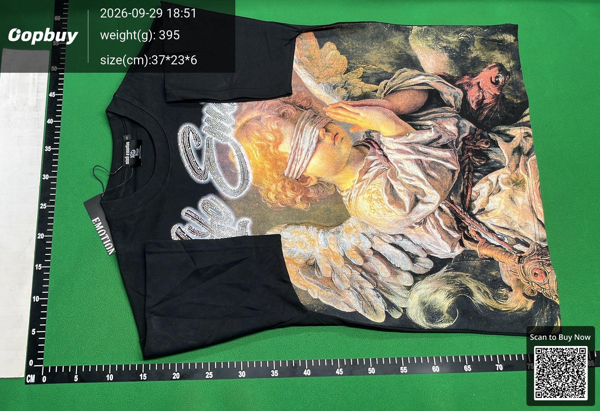 Foto QC 6 de Other Life Hustlers Rhinestone Blindfold Angel T-shirt Black