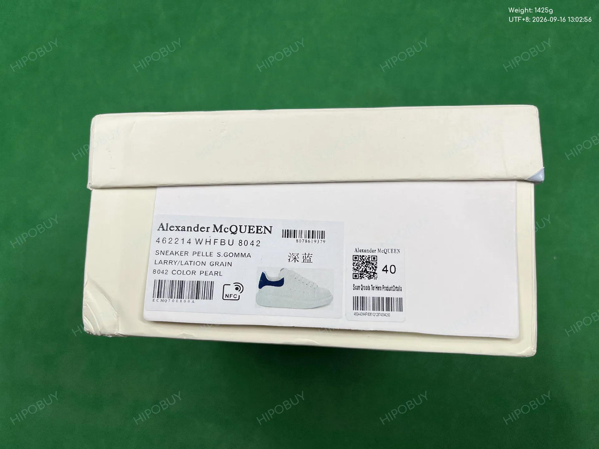 Foto QC 8 de Alexander McQueen Oversized Leather Low Top White