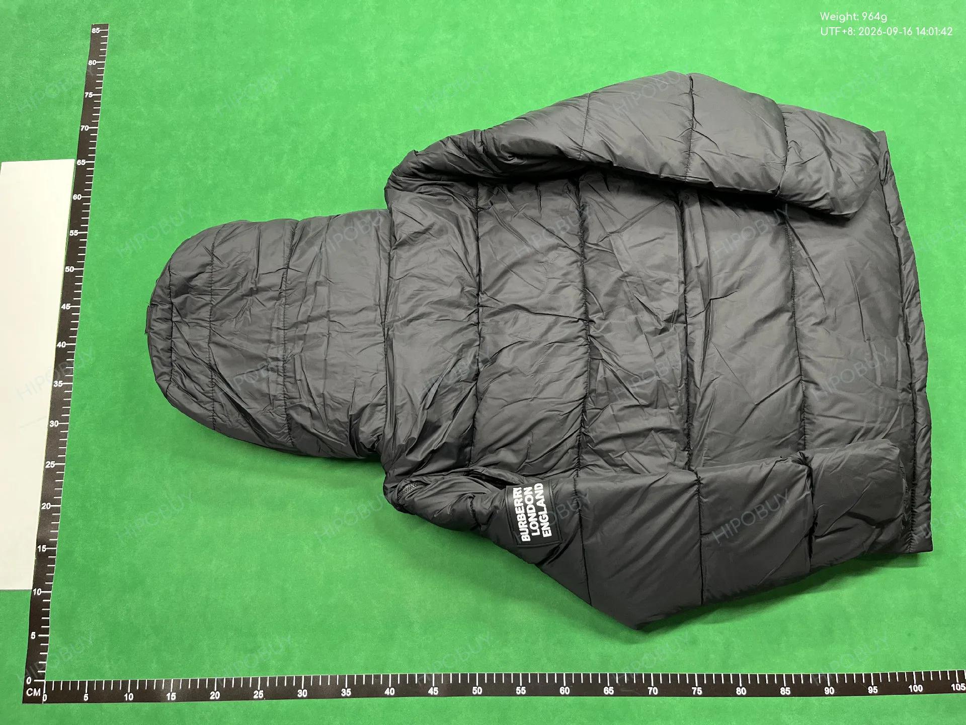 Foto QC 3 de Burberry Down Puffer Jacket Check Lining Black