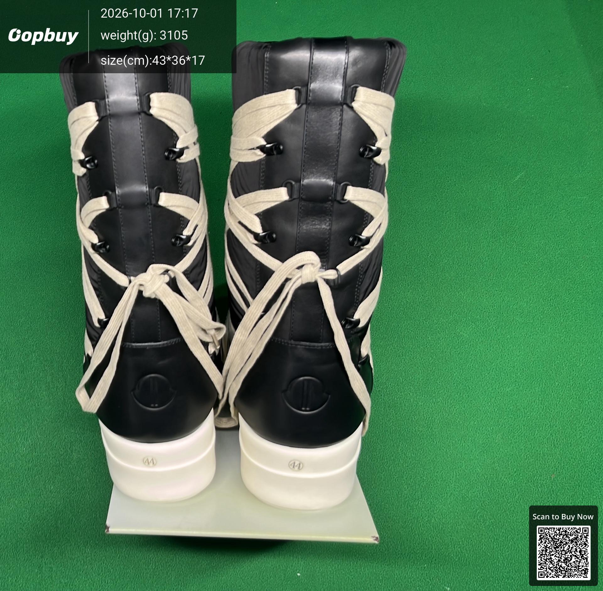 Foto QC 3 de Rick Owens Cargo Sneaker Boots Over-The-Knee Nylon Pocket Detail Black