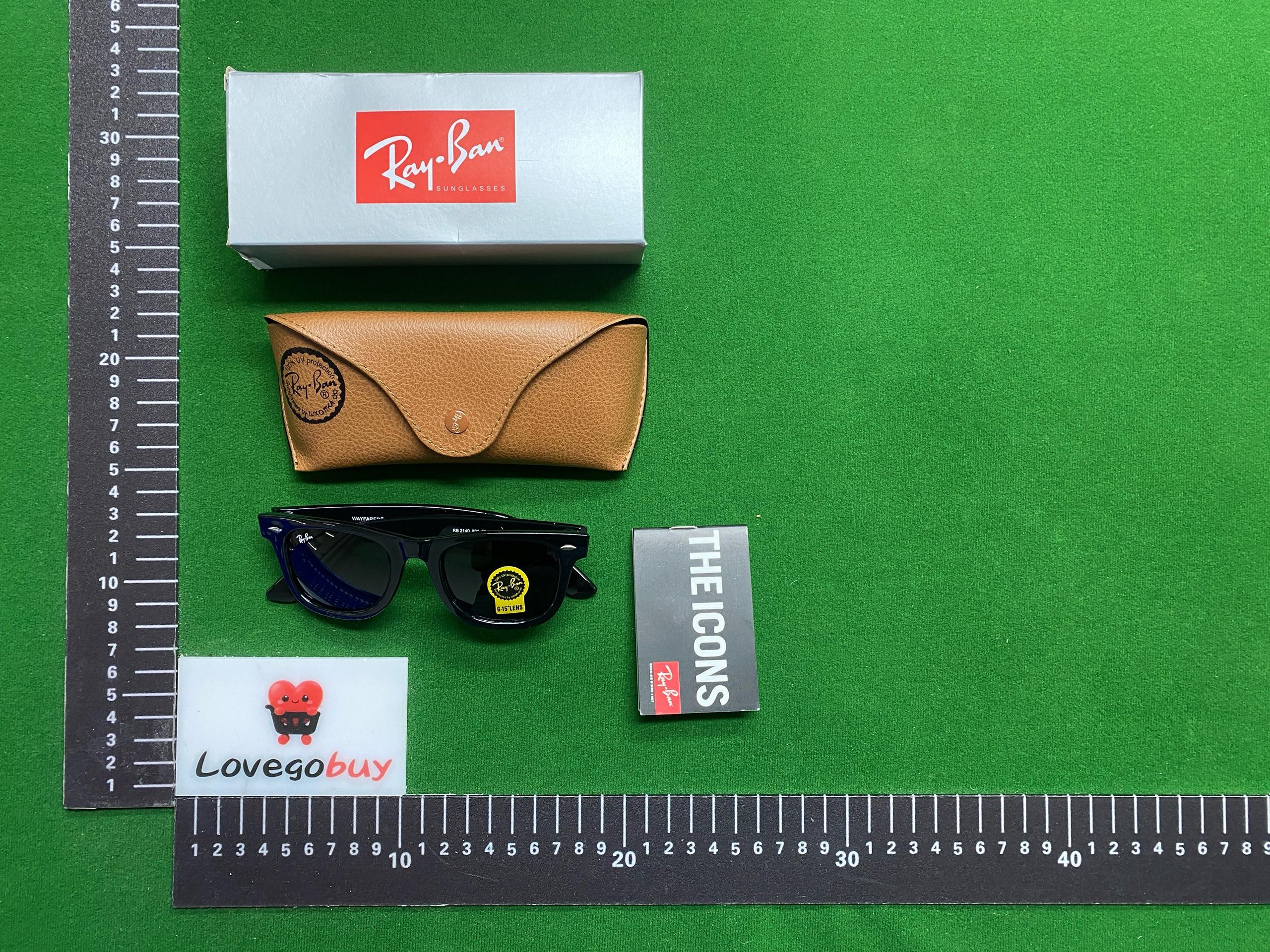 Foto QC 2 de Ray-Ban Wayfarer Square-Frame Acetate Sunglasses Black Gray (RB2140-C1)