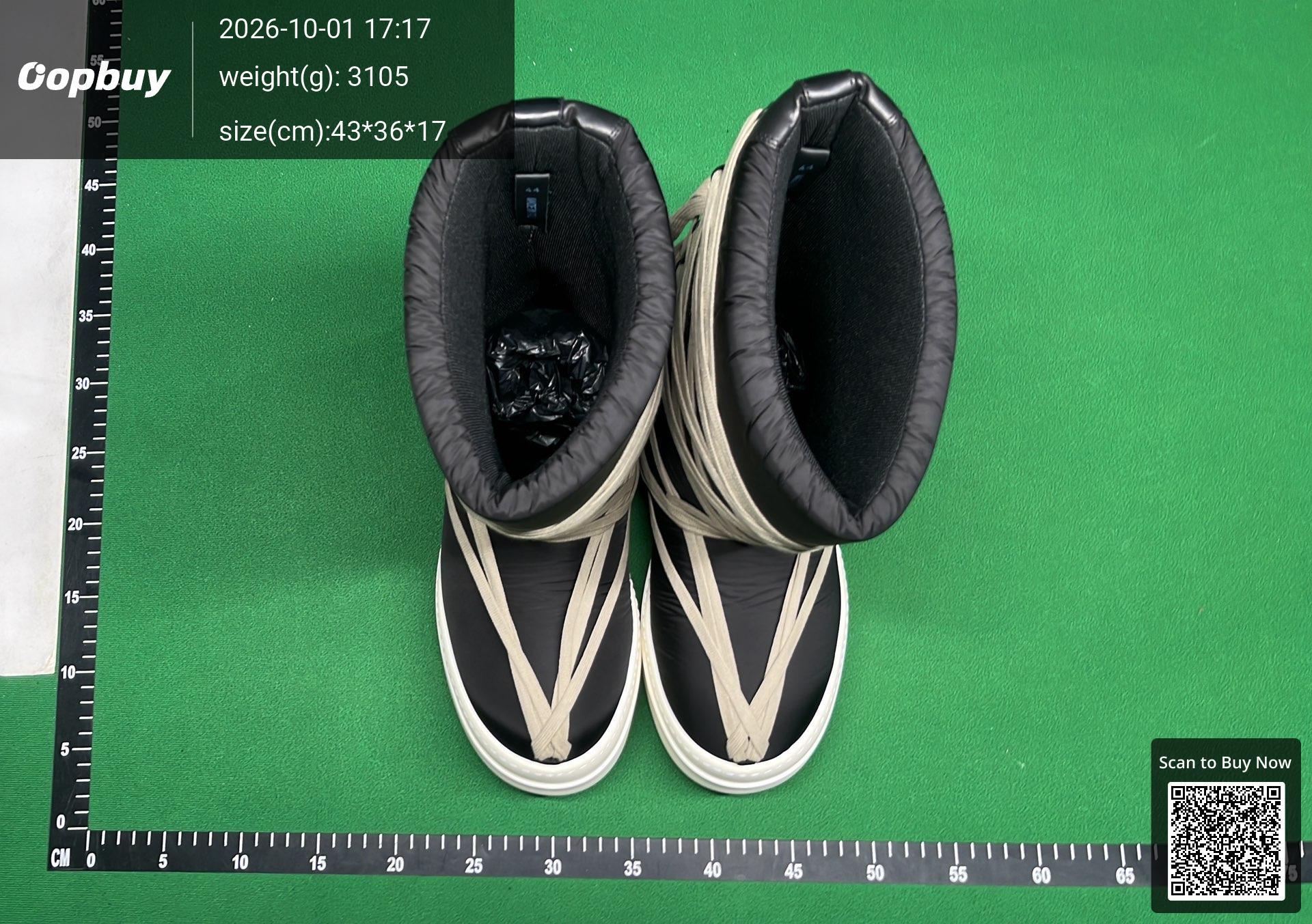 Foto QC 6 de Rick Owens Cargo Sneaker Boots Over-The-Knee Nylon Pocket Detail Black