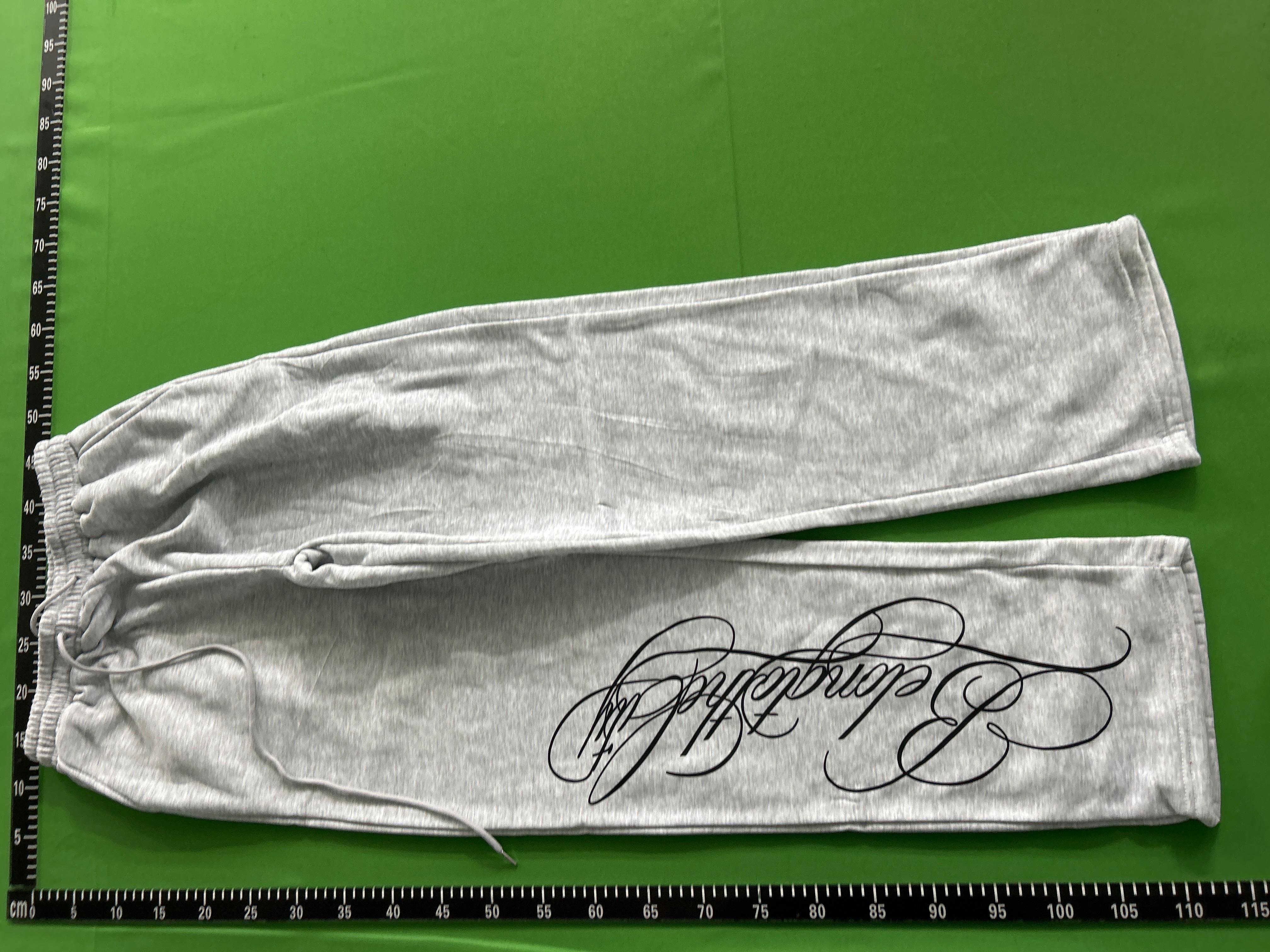 Foto QC 3 de Other Letter Print Loose Straight Pants Grey