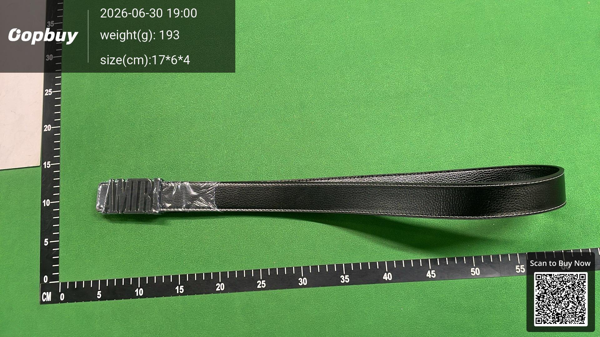 Foto QC 5 de Amiri Logo Belt Pebbled Leather