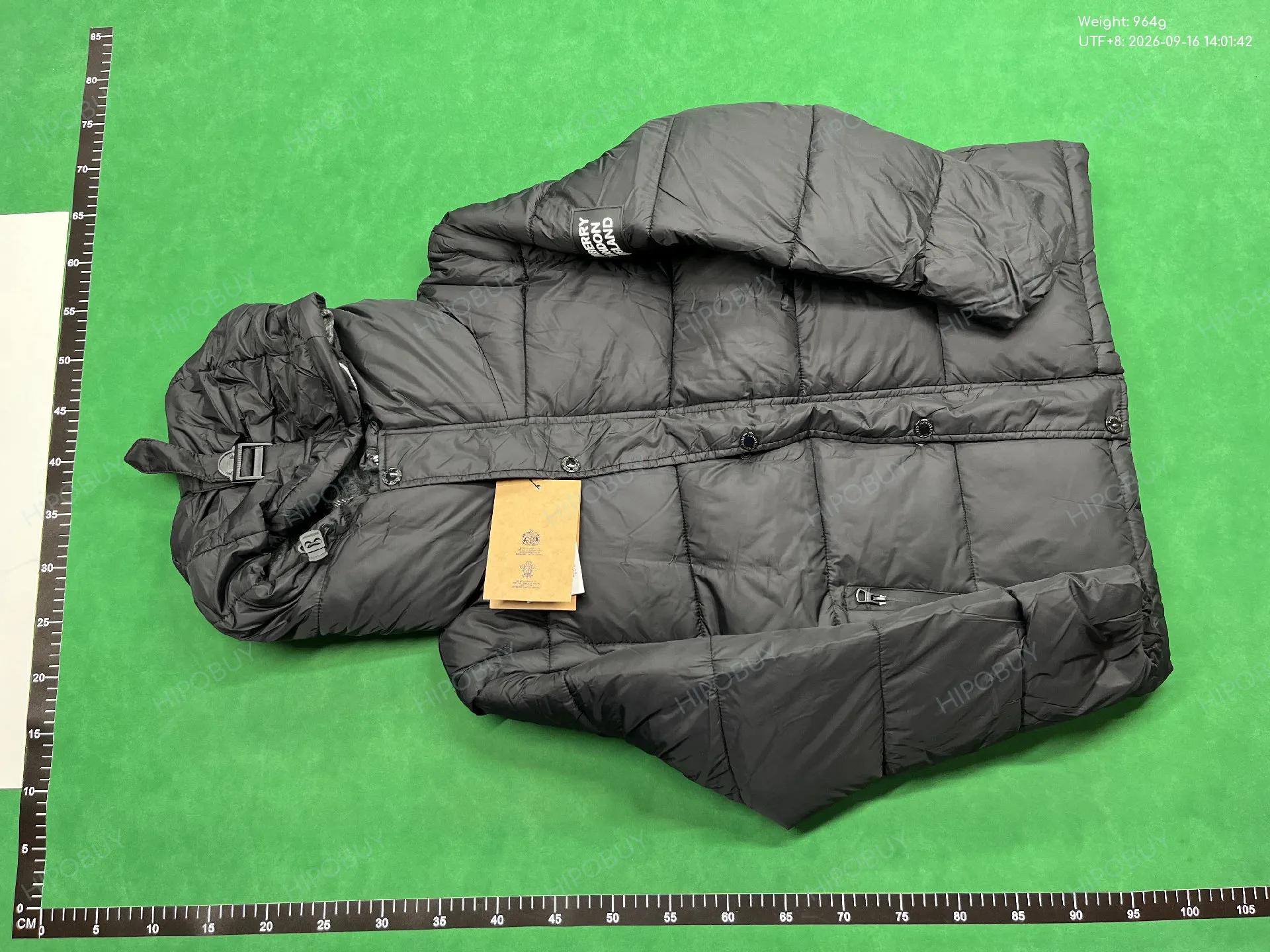 Foto QC 2 de Burberry Down Puffer Jacket Check Lining Black
