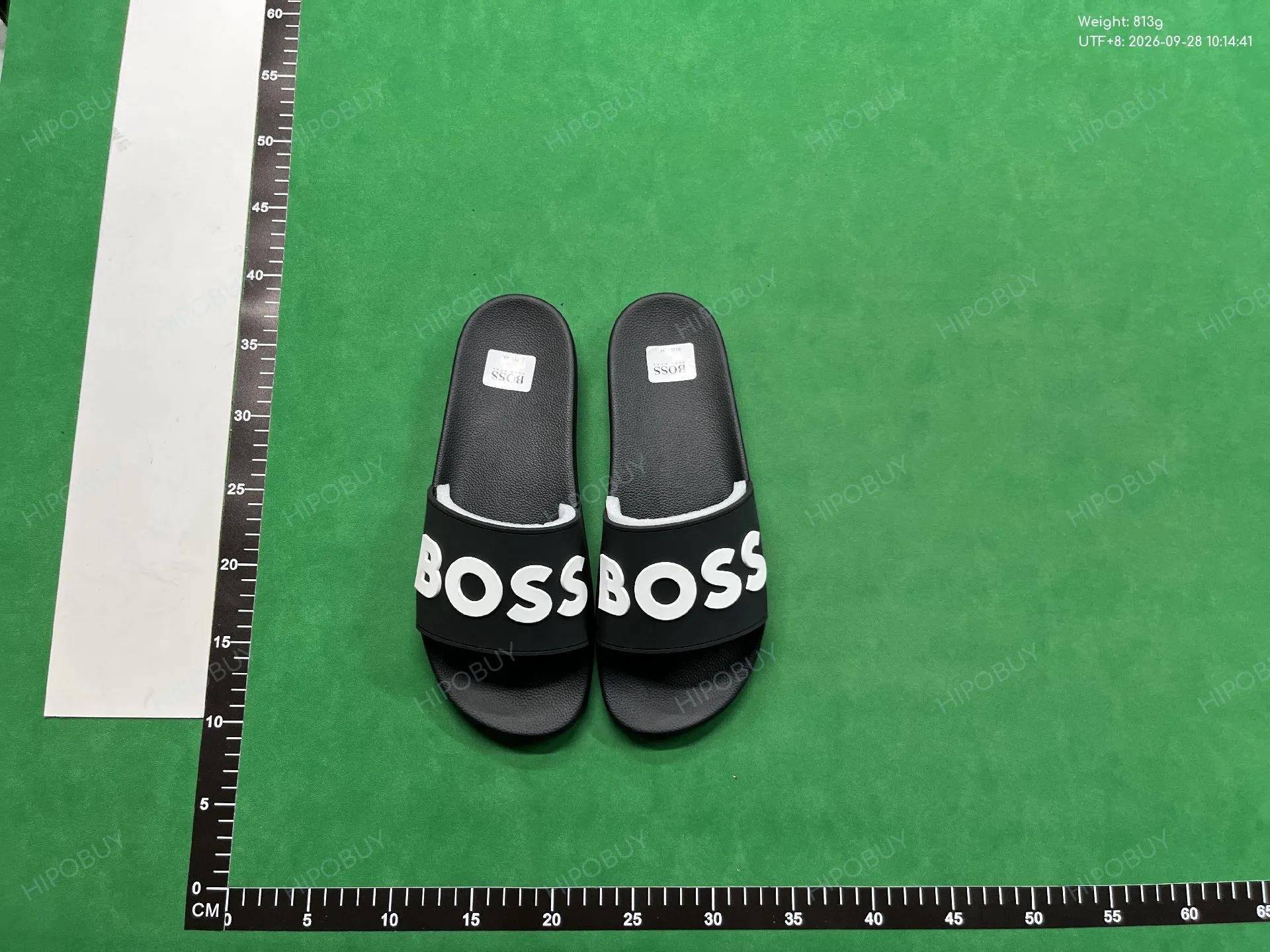 Foto QC 5 de BOSS Logo Slides Rubber Black Grey